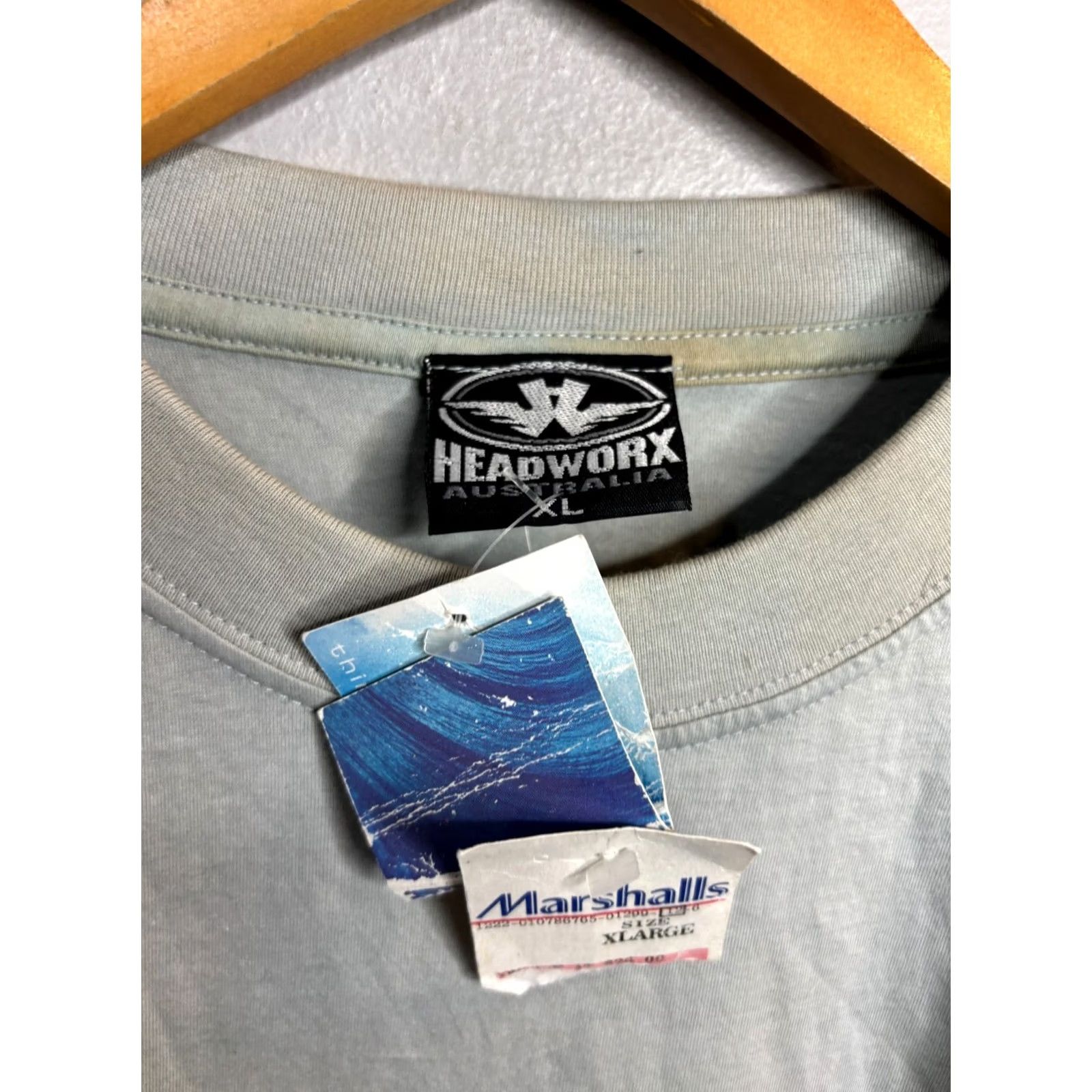 Vintage Vintage Headworx Australia Crew Neck Short Sleeve T-Shirt XL Gray 90s Graphic Mens TS 1909 Size US 36 / EU 52 - 5 Thumbnail