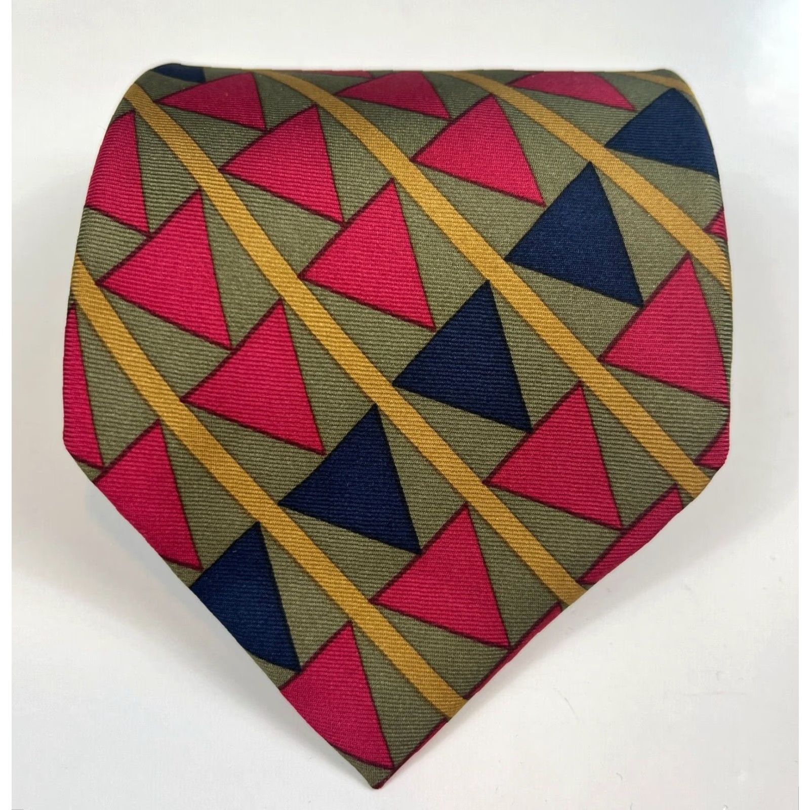 Vintage Barneys New York Silk Tie Geometric Made in Italy Silk Geometric Tie Mens Size ONE SIZE - 2 Thumbnail