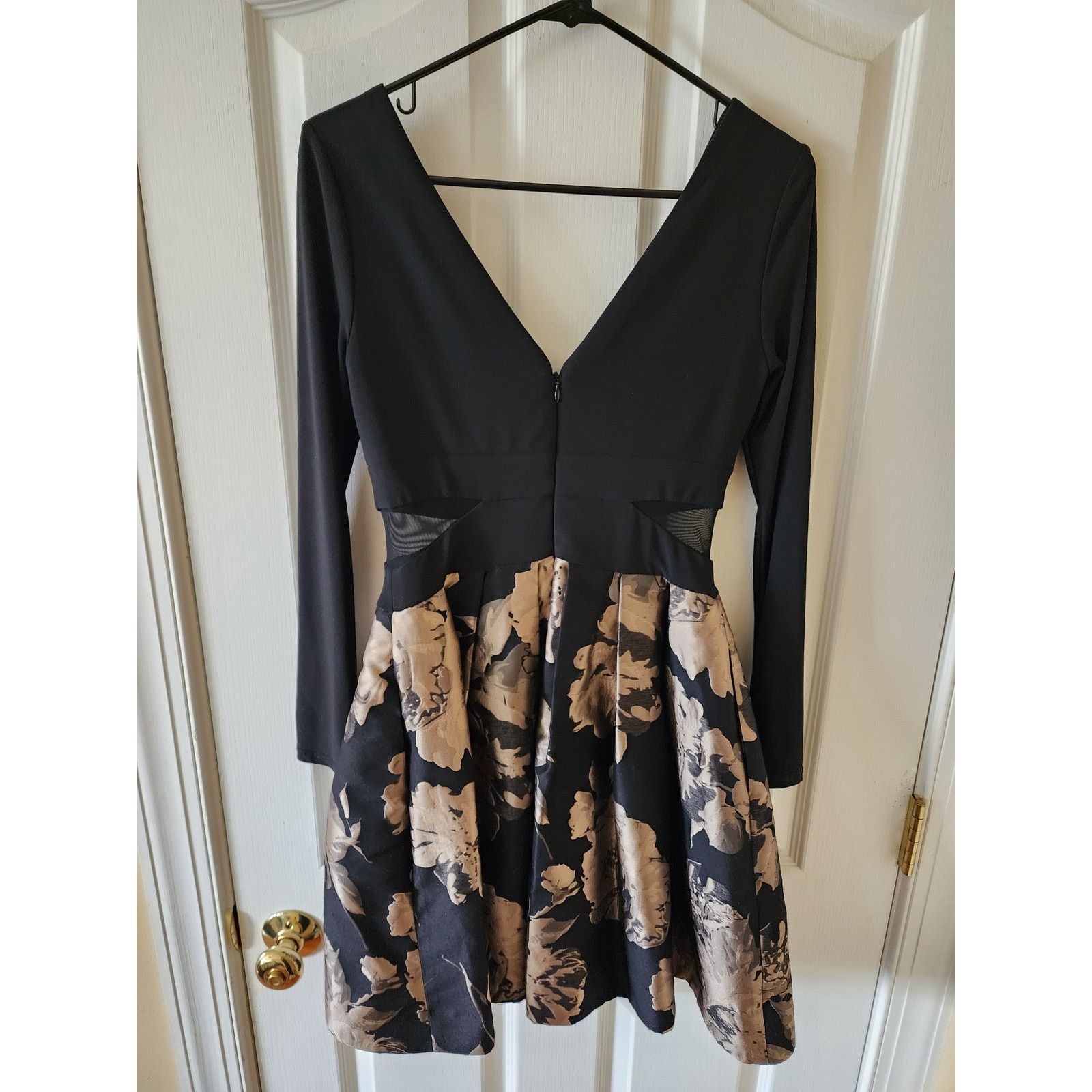 Other XSCAPE LS Fit & Flare Cocktail Dress Black Gold NWT 6 Size M / US 6-8 / IT 42-44 - 3 Thumbnail