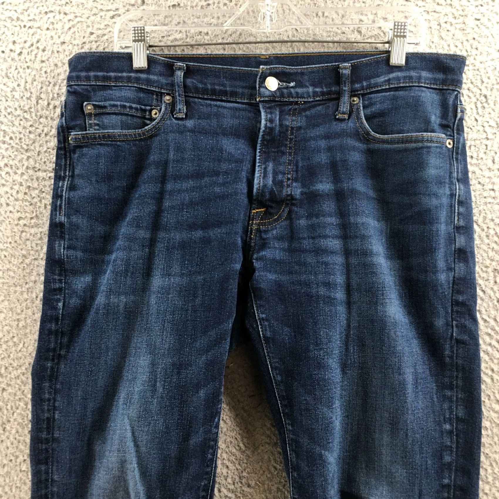 Abercrombie & Fitch Abercrombie & Fitch Skinny Jeans Mens 33x32 Blue Midrise Zip Slim Denim 5-Pocket Size US 33 - 2 Thumbnail