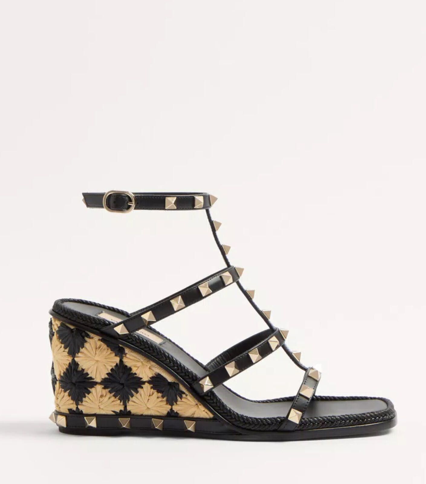 Other Valentino Rockstud Checker Embroidery Sandal Size US 7.5 / IT 37.5 - 1 Thumbnail