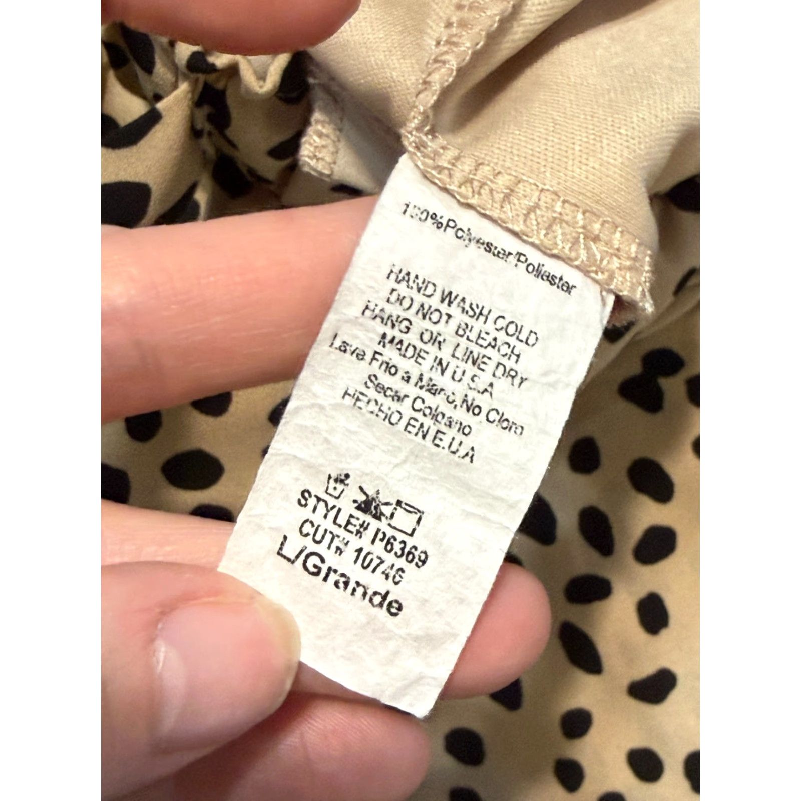 Vintage Vanilla bay Pants Women's Size Large Brown Tie Waist High Rise Polka dots Dress Pants Size 36" / US 14 / IT 50 - 5 Thumbnail