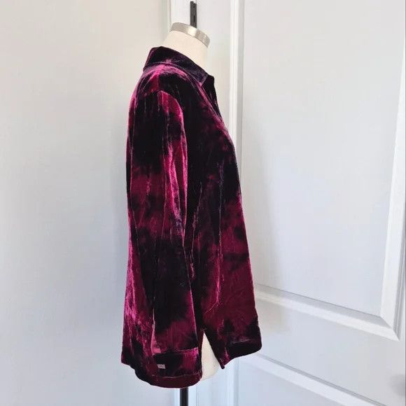 Vintage John Mark Precious Gems Burgundy Collared Long Sleeve Top Size S / US 4 / IT 40 - 5 Thumbnail