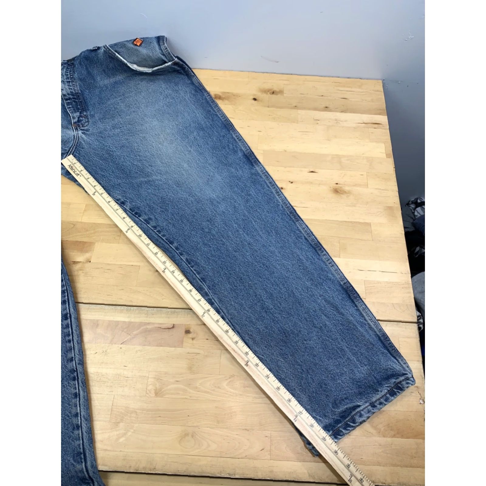 Wrangler Wrangler Wrangler FR Riggs Workwear Jeans Mens 40x30 Blue Denim 5-Pocket Logo Straight 30 In Regular Vintage: No Size US 40 / EU 56 - 7 Thumbnail