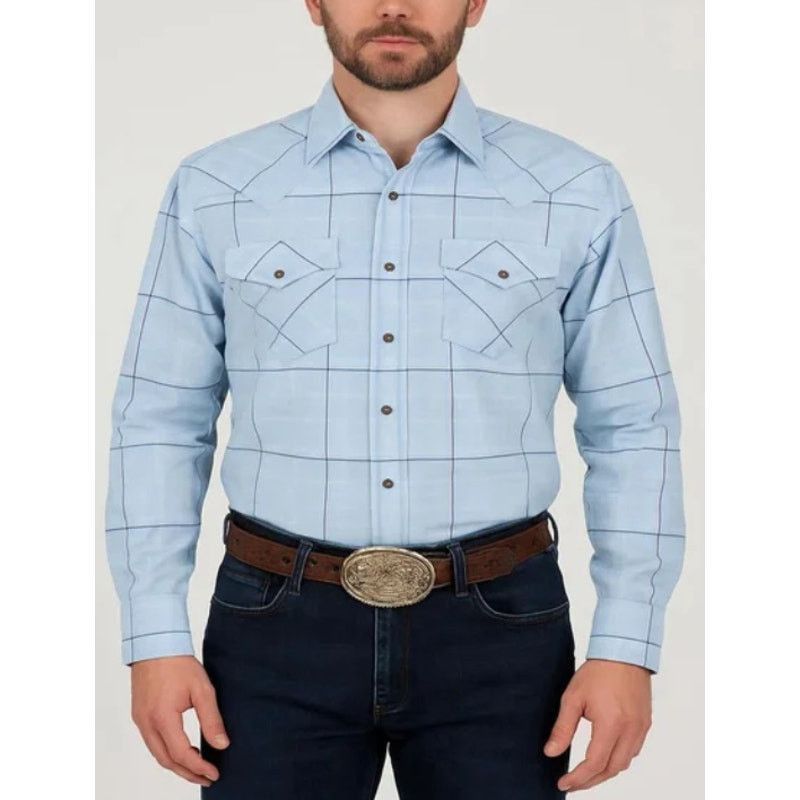 Other Vintage Western Plaid Snap Button Shirt Blue Rockies XL Size US XL / EU 56 / 4 - 1 Thumbnail