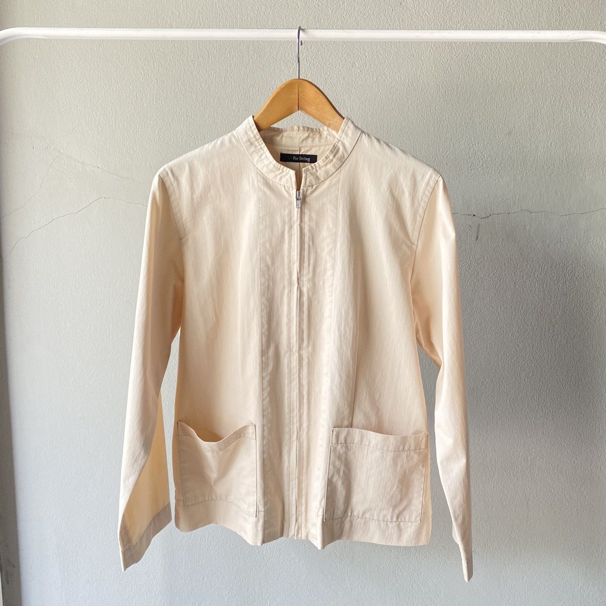 Y's Y's for living Light Brown Mandarin Collar Jacket. Size M / US 6-8 / IT 42-44 - 1 Thumbnail