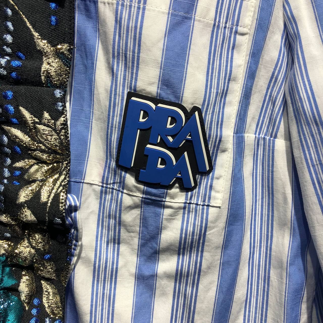 Prada Prada Striped Cotton Brocade Ruffle front shirt Size S / US 4 / IT 40 - 2 Thumbnail