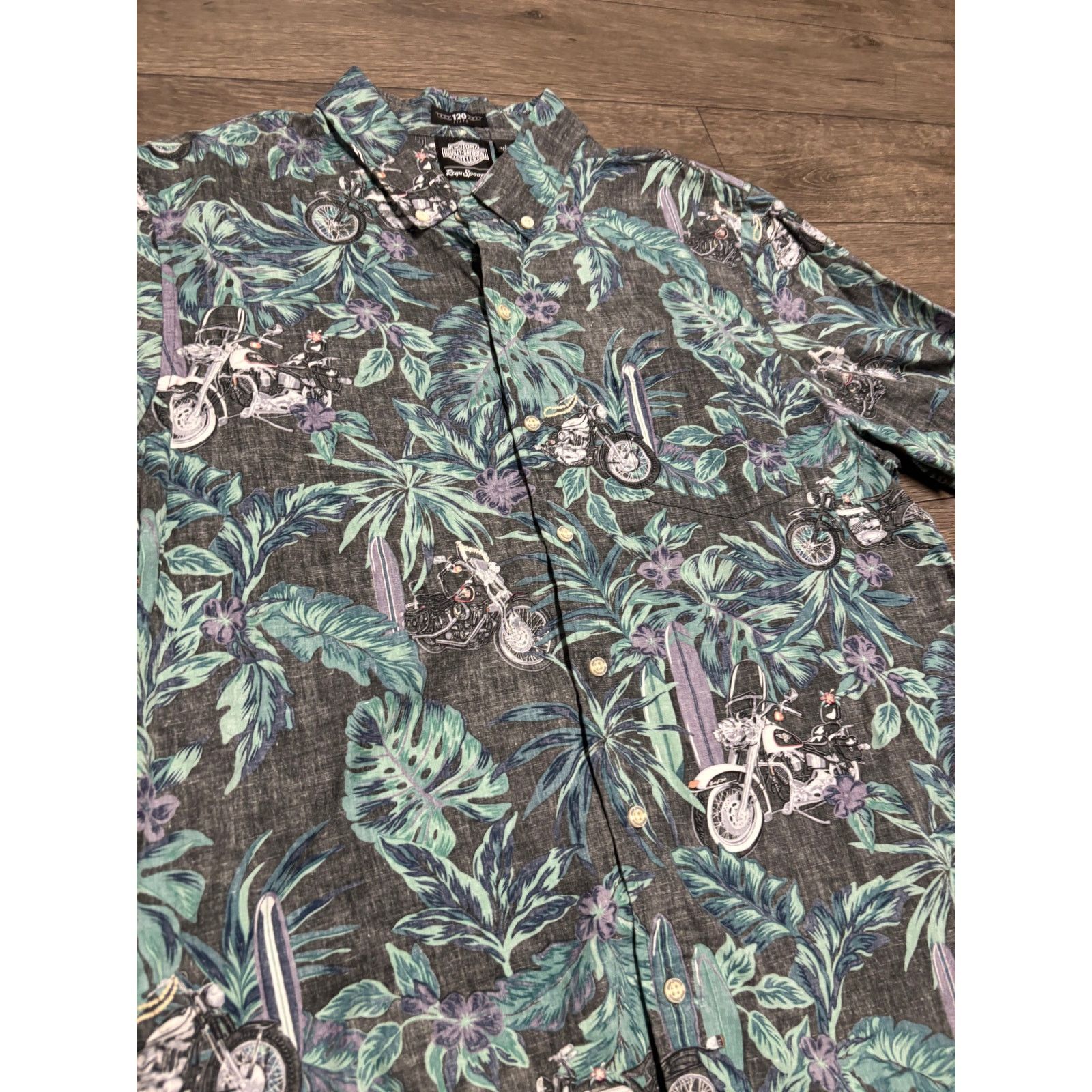 Harley Davidson Harley Davidson Hawaiian Reyn Spooner Button Blue Shirt Sz L Size US L / EU 52-54 / 3 - 2 Thumbnail