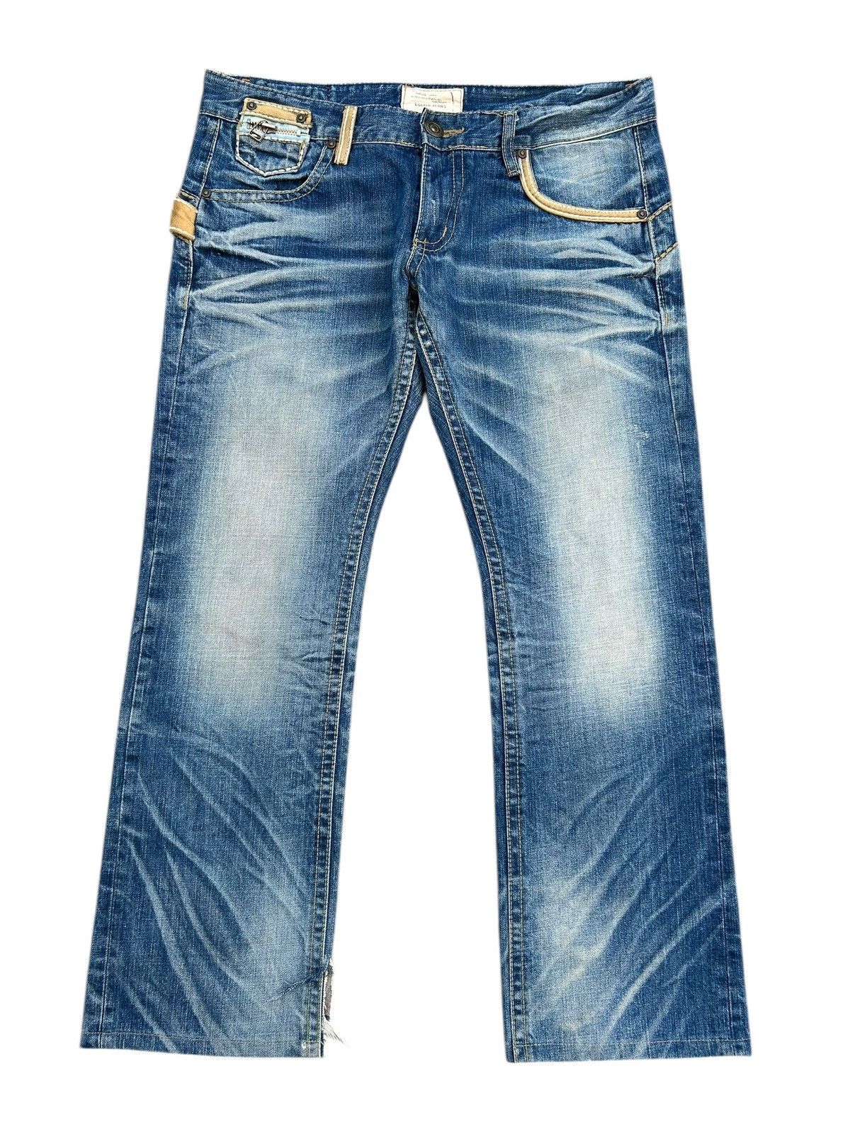 Kapital Yoshitomo Nara Lolita Buckle Back Distressed Denim Jeans Size US 36 / EU 52 - 2 Thumbnail