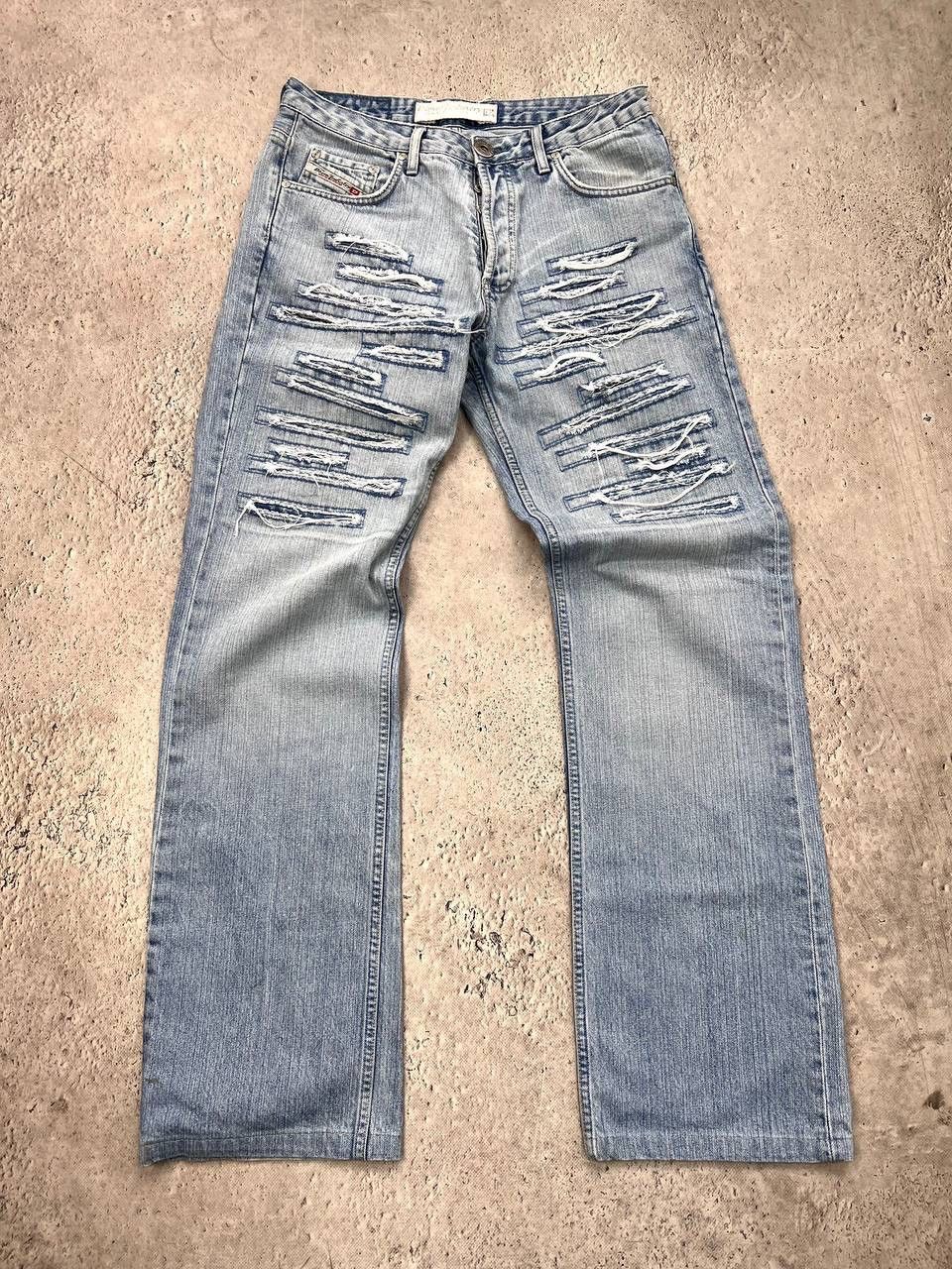 Vintage Diesel Y2K jeans faded crash thrashed distressed