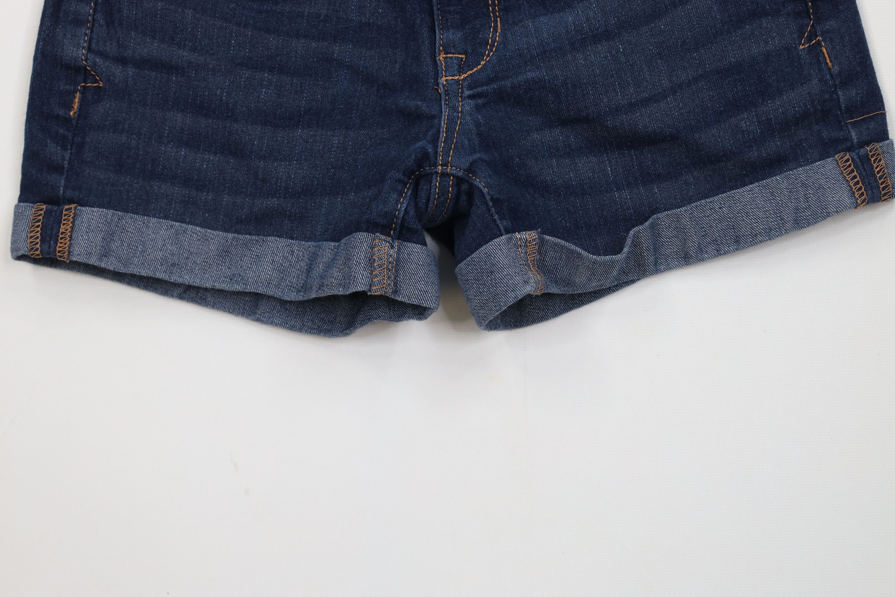 Aeropostale Vintage Y2K Aeropostale Mini Micro Cuffed Denim Shorts Blue Size 24" / US 00 / IT 34 - 4 Thumbnail