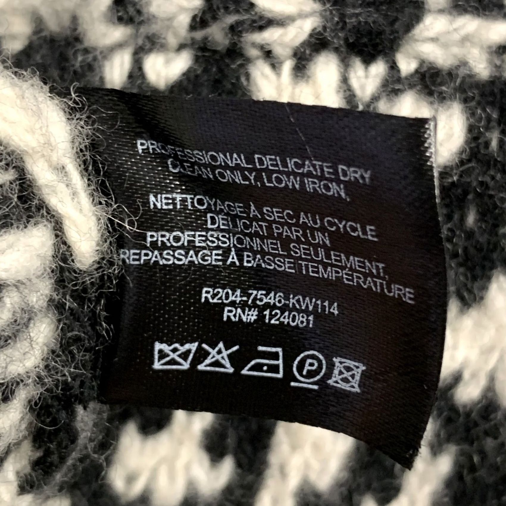 Proenza Schouler PROENZA SCHOULER Coat Size L Black White Wool Geometric Knit V-Neck Tie Size L / US 10 / IT 46 - 6 Thumbnail