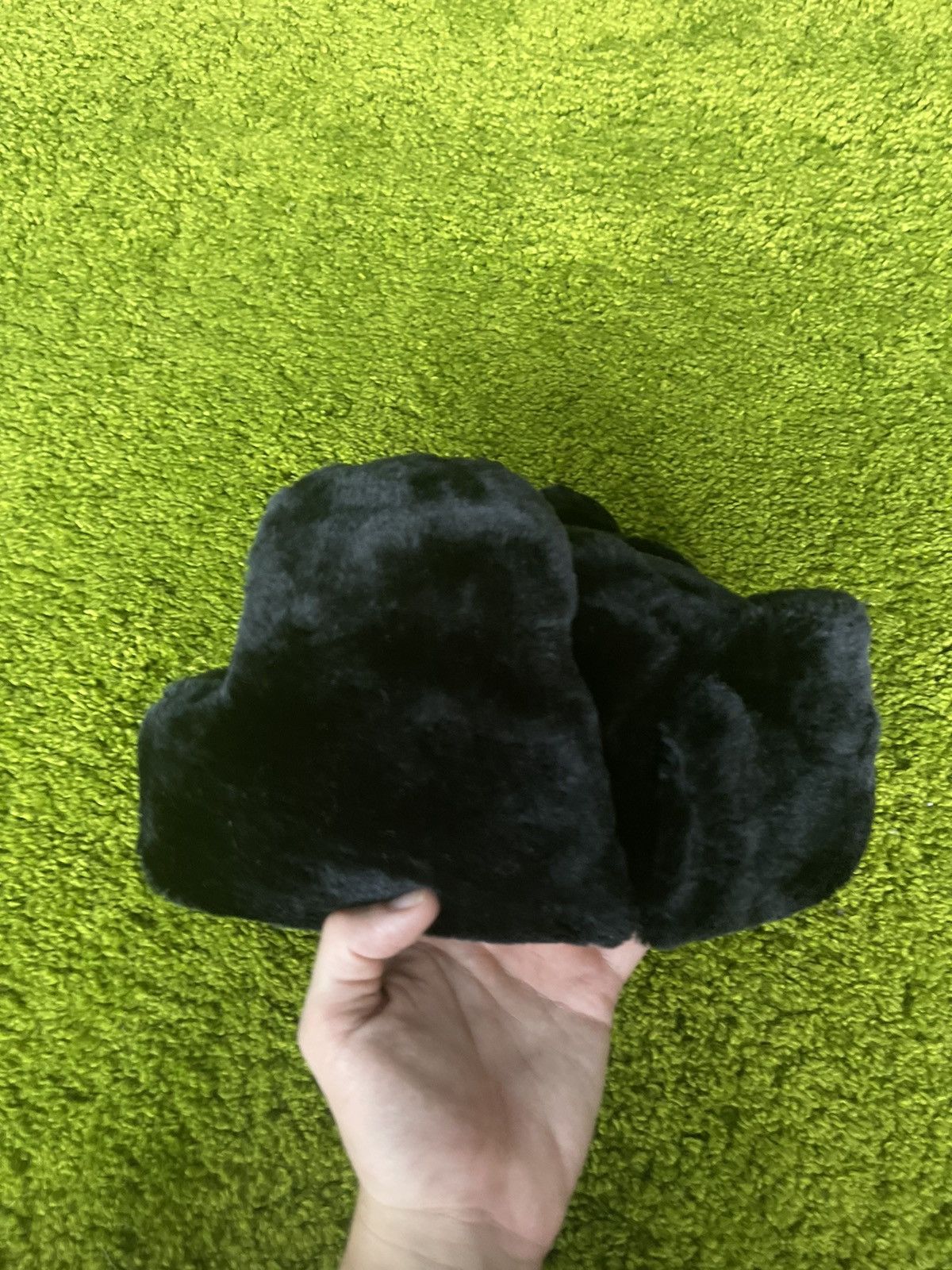 Designer Y2K fuzzy faux fur Ushanka trapper / checker hat Japanese Size 30 - 9 Thumbnail