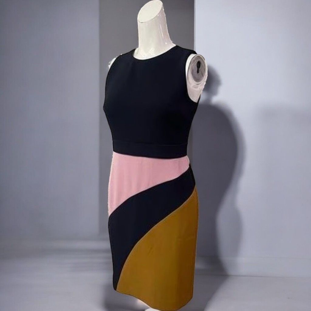 Ann Taylor Ann Taylor Midnight Navy Color Block Sleeveless Sheath 0 Size XS / US 0-2 / IT 36-38 - 9 Thumbnail