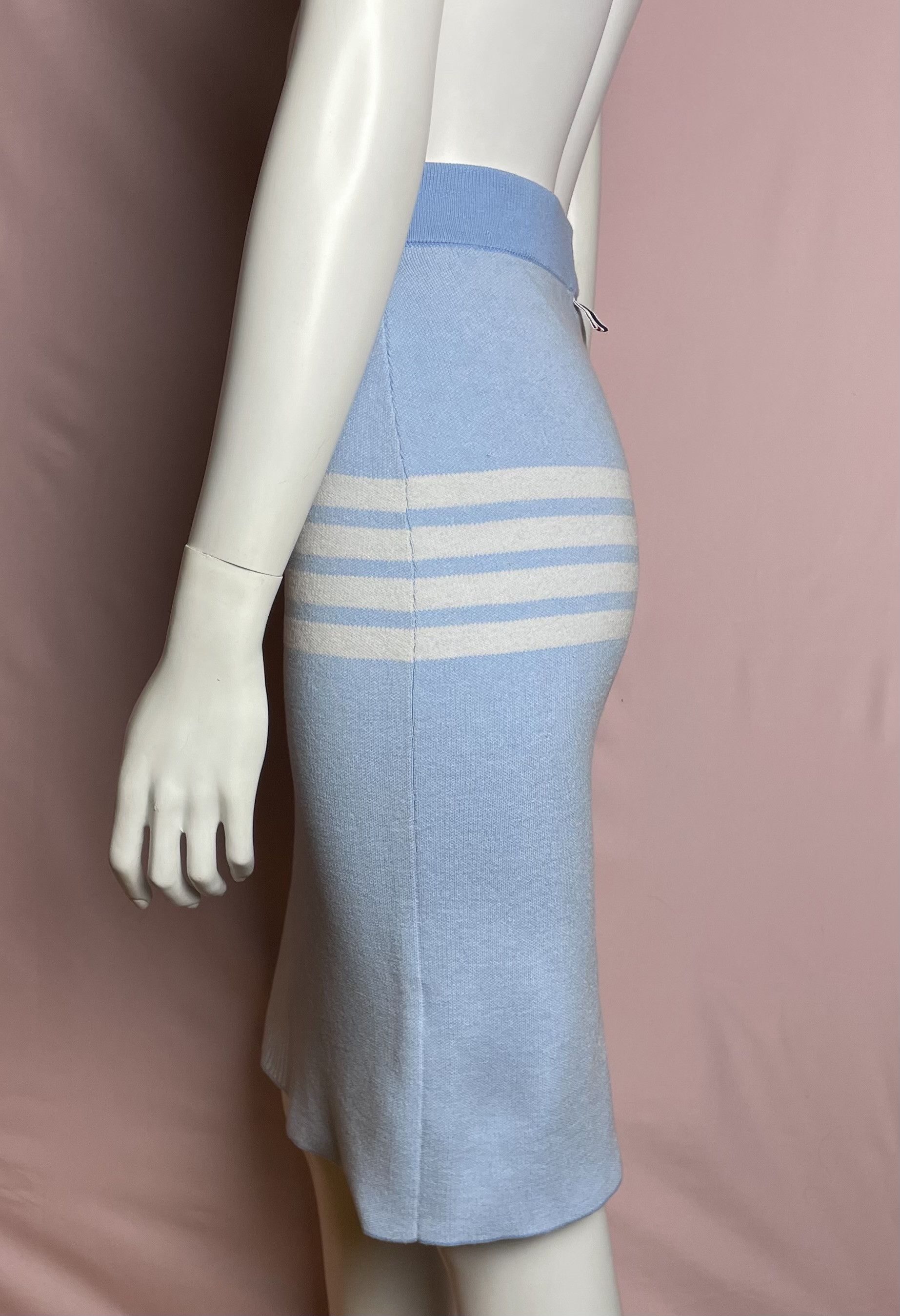 Thom Browne Thom Browne Blue Wool Knit Midi Skirt EU38 /0 Size 26" / US 2 / IT 38 - 3 Thumbnail