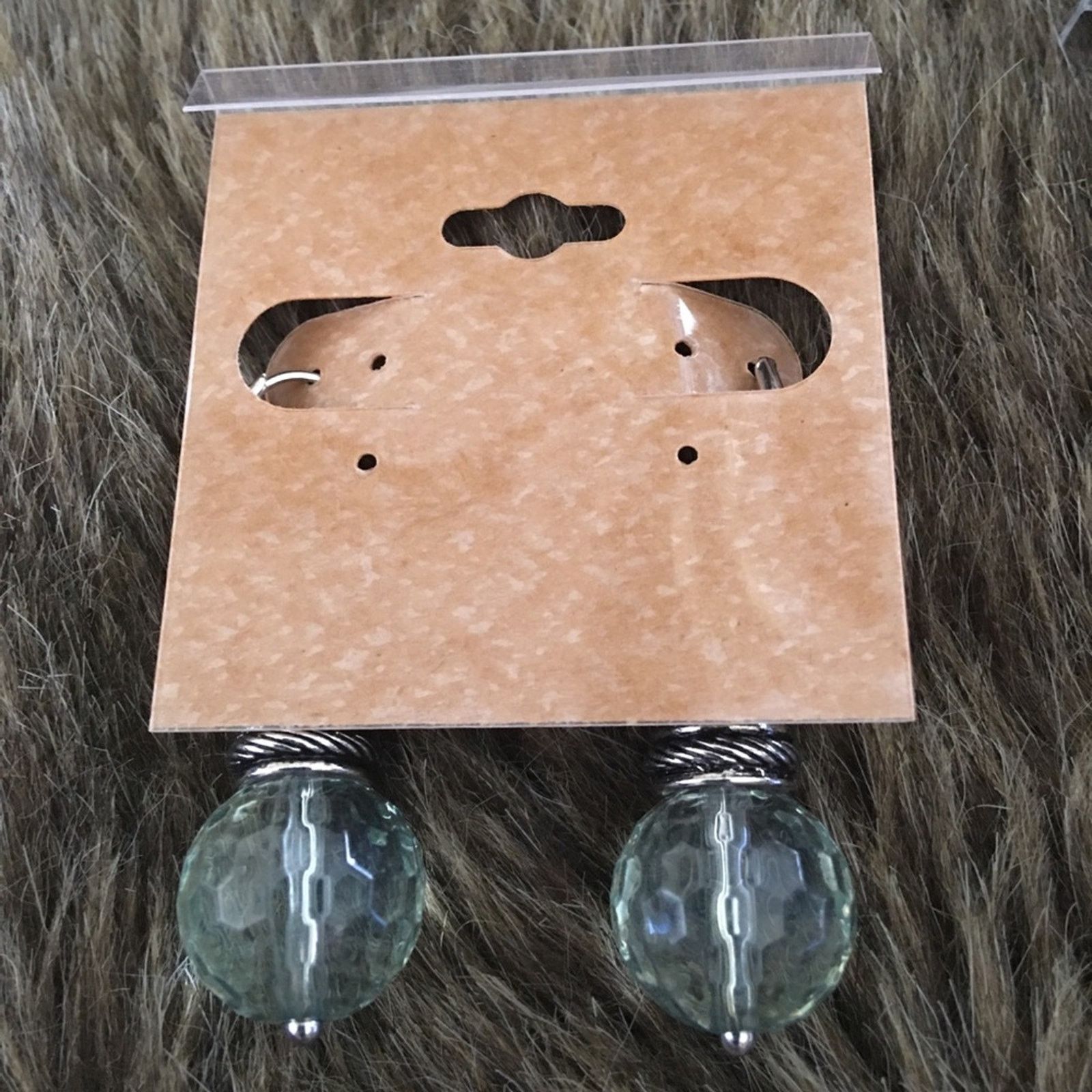 Jewelry Faceted light blue glass silver tone lever backs Size ONE SIZE - 3 Thumbnail