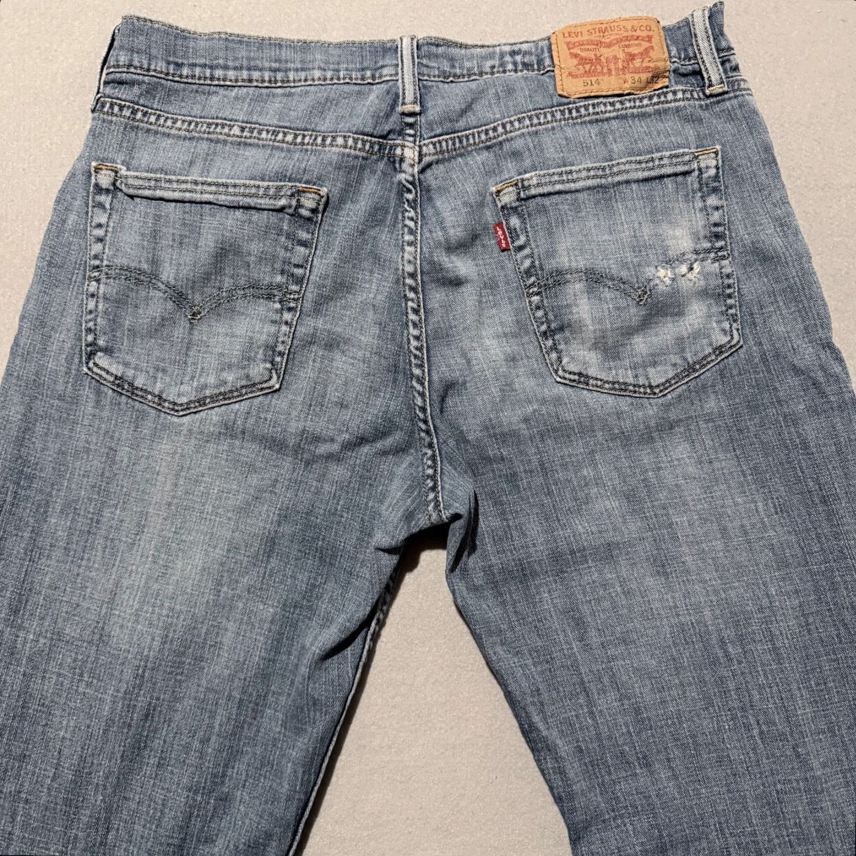 Levi's Levi's 514 Jeans Men Blue Denim Mid Rise Classic Pockets - 34X32 Size US 34 / EU 50 - 4 Thumbnail