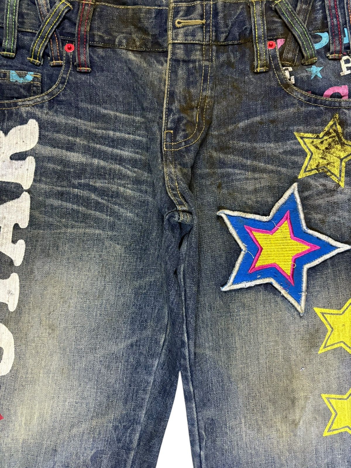Japanese Brand Vintage Japanese Brand Double Waist Mud Wash Jean Shorts Size US 32 / EU 48 - 7 Thumbnail