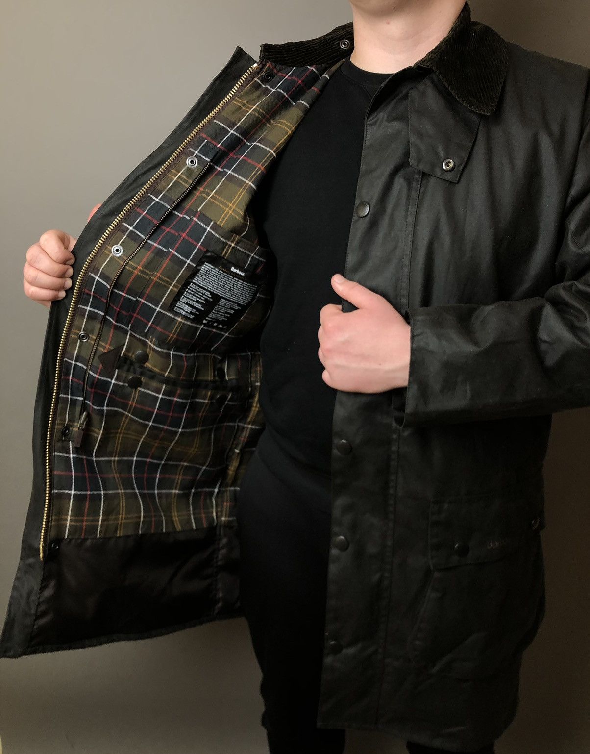 Barbour × Vintage BARBOUR CLASSIC NORTHUMBRIA WAXED JACKET OLIVE 