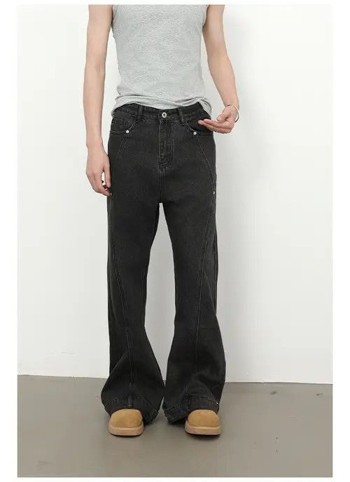 Japanese Brand Trendy retro stitching beaded loose flared jeans y2k Size US 34 / EU 50 - 3 Thumbnail