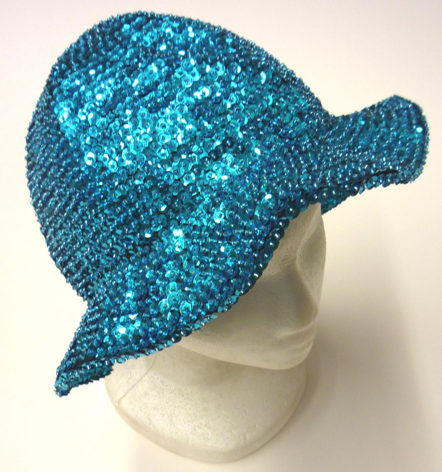 Designer Sequin Flipper Hat Turquoise Size ONE SIZE - 1 Preview
