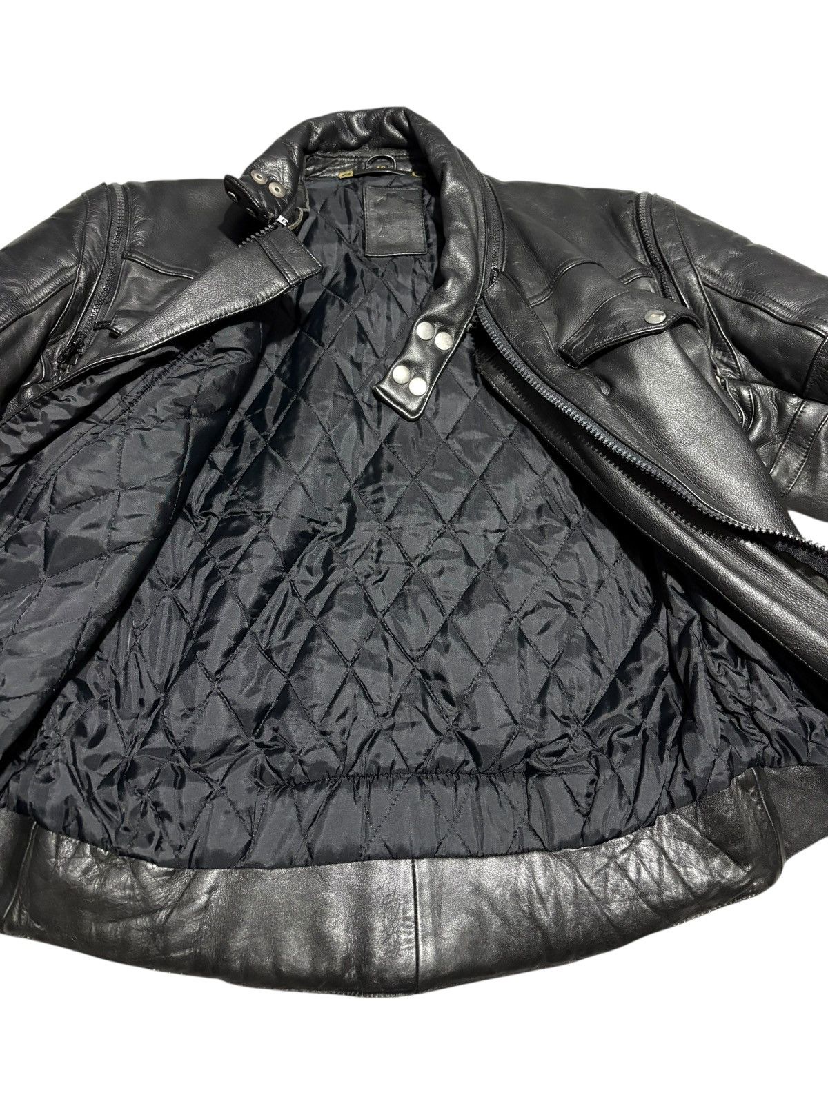 Vintage Vintage German Leather Motorcycle Jacket Etches Leder padded Size US S / EU 44-46 / 1 - 9 Thumbnail