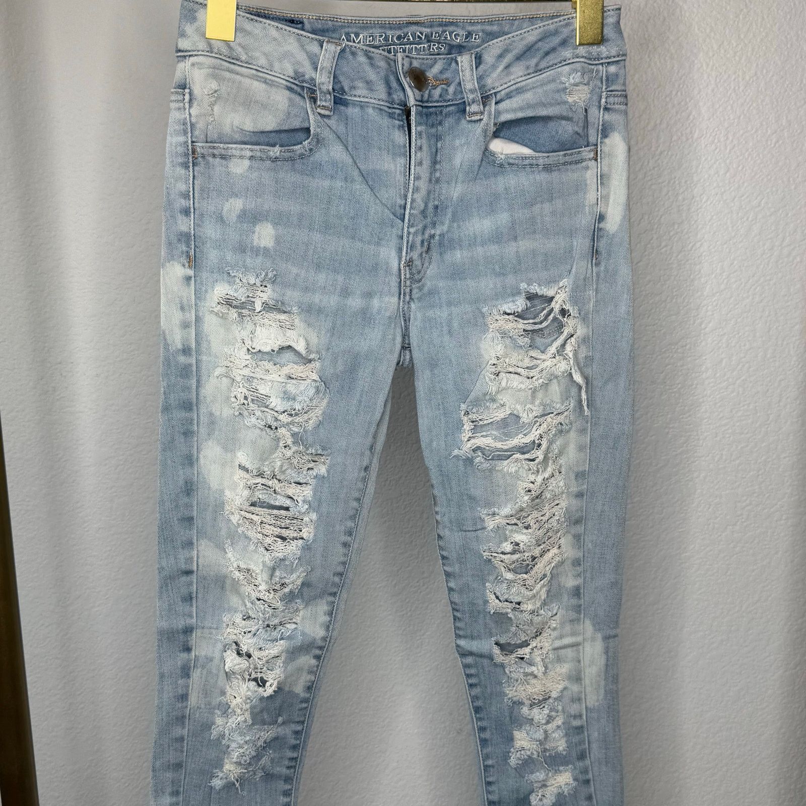 American Eagle Outfitters American Eagle Women's Distressed Hi Rise Stretch Jeggings Size 26" / US 2 / IT 38 - 3 Thumbnail
