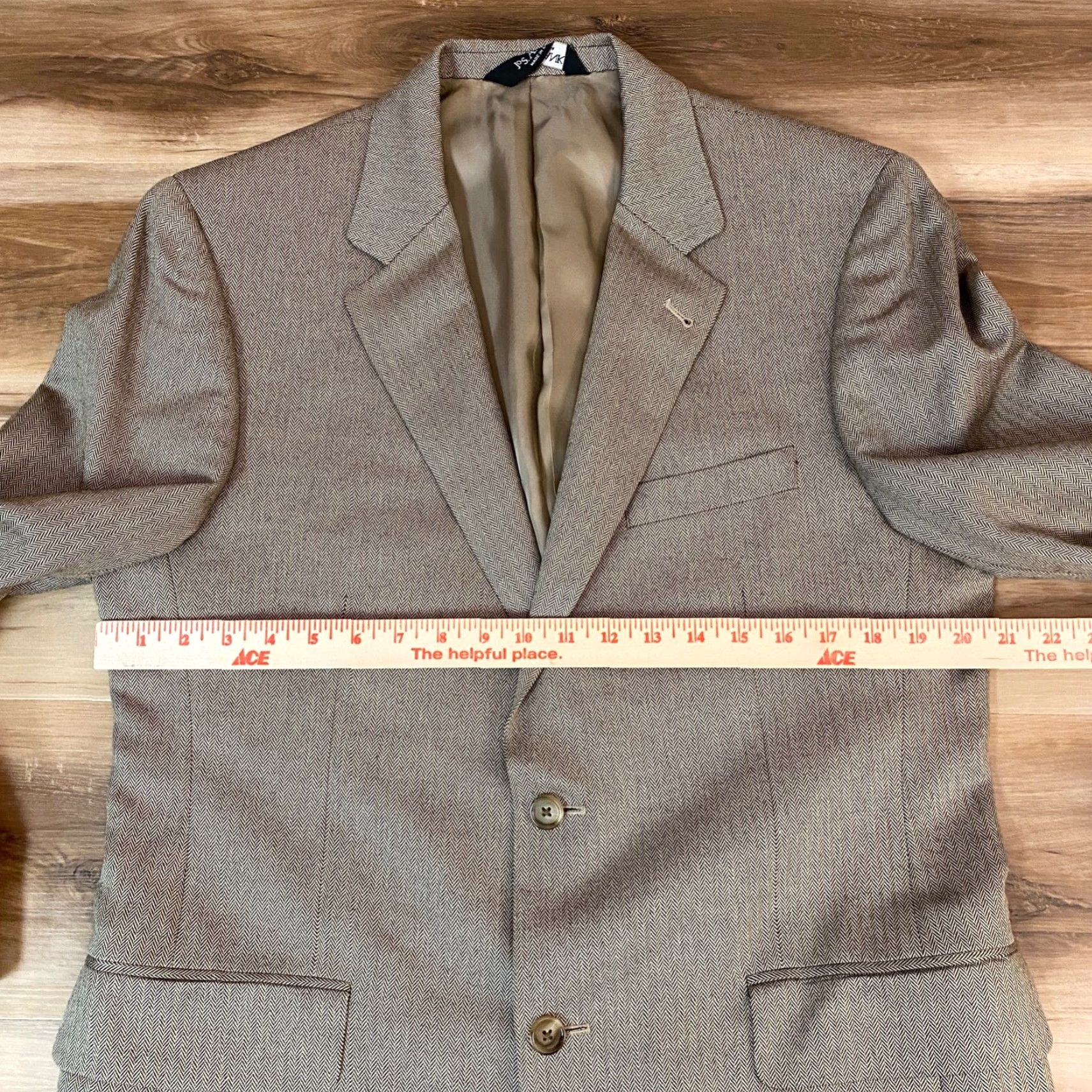 Jos. A. Bank Jos A Bank Blazer Mens 40R Camel Hair Silk Beige Brown Herringbone Sport Coat Size 40R - 7 Thumbnail