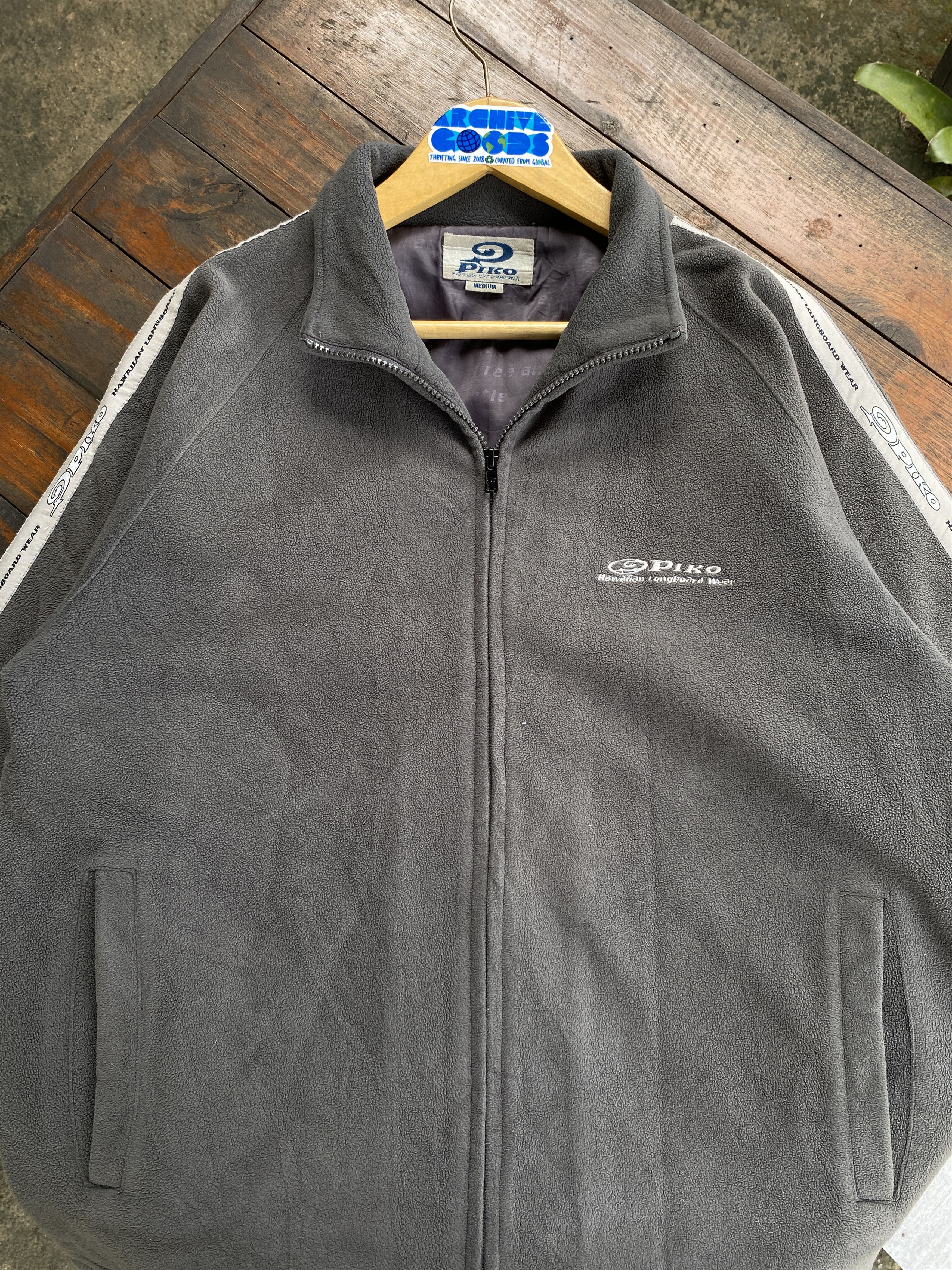 Japanese Brand Vintage Piko Hawaiian Longboard Wear Fleece Jacket Tapped Size US M / EU 48-50 / 2 - 2 Thumbnail