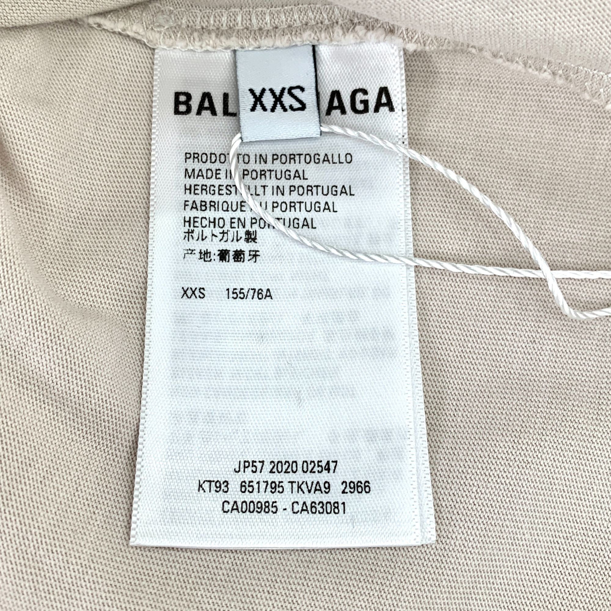 Balenciaga Balenciaga Beige Logo Round Neck Short Sleeve T-Shirt XXS 10 Size US XXS / EU 40 - 4 Thumbnail