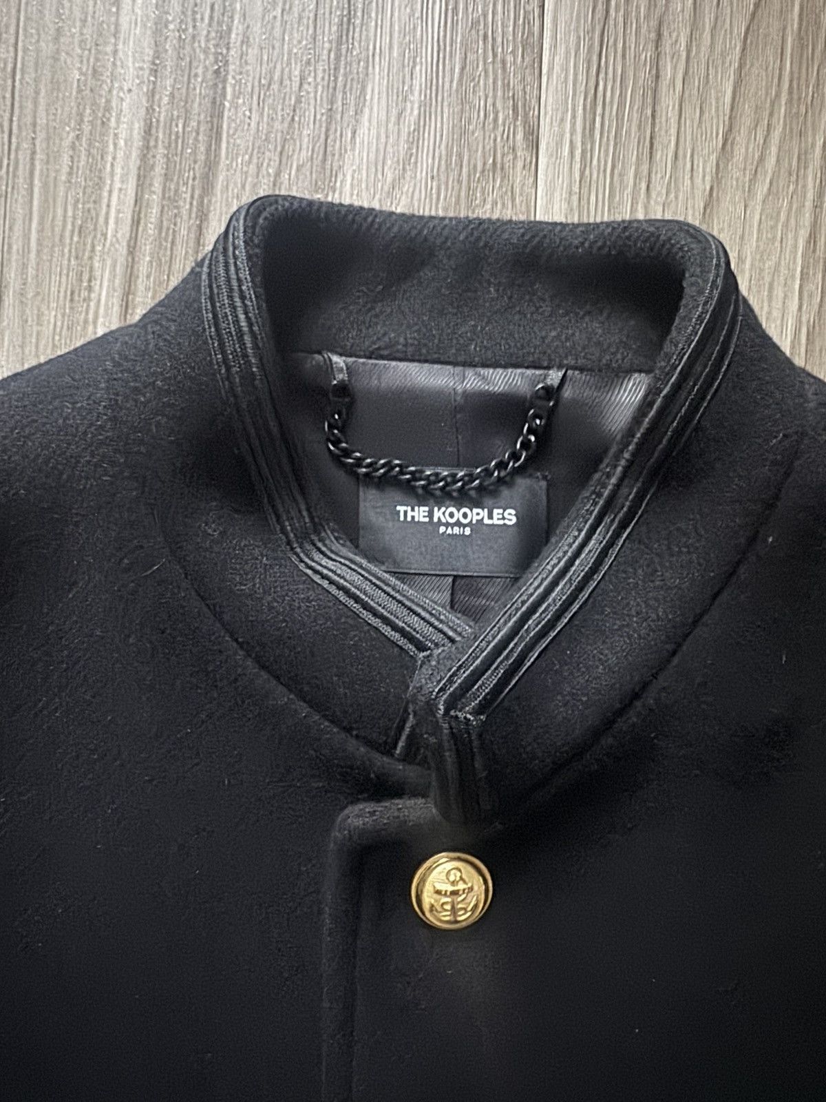 The Kooples THE KOOPLES Gold Button Military Coat in Black Wool Size US L / EU 52-54 / 3 - 5 Thumbnail