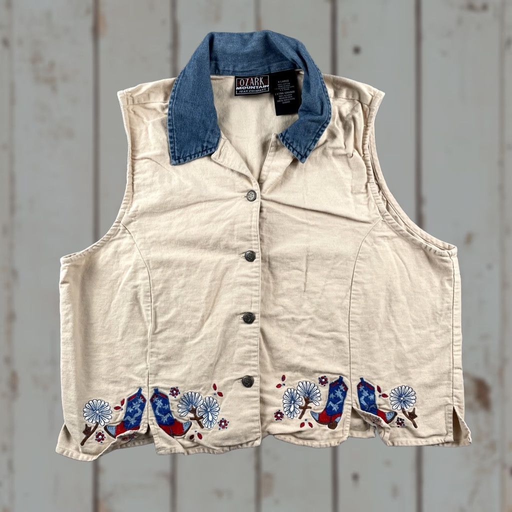 Vintage VINTAGE Ozark Mountain Jean Company Womens XL Button-Up Embroidered Western Shirt Size XL / US 12-14 / IT 48-50 - 1 Thumbnail