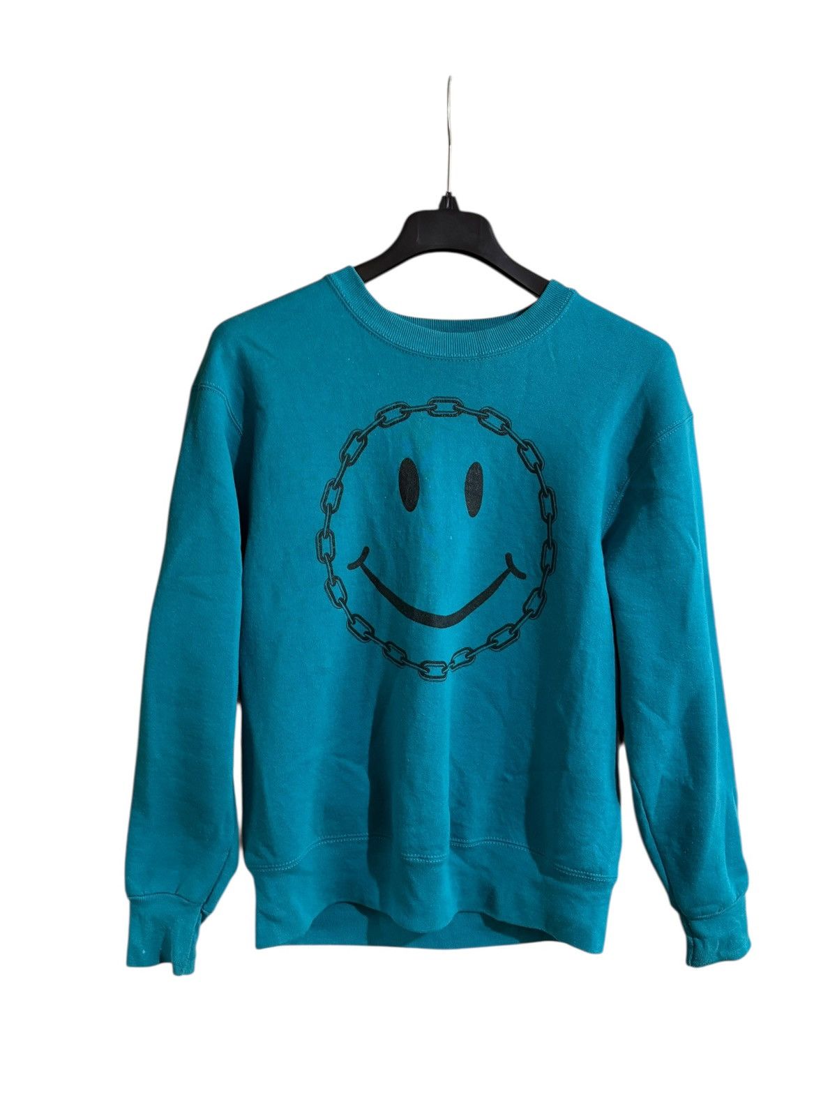 Vintage Teal smiley face sweater Size US S / EU 44-46 / 1 - 1 Thumbnail