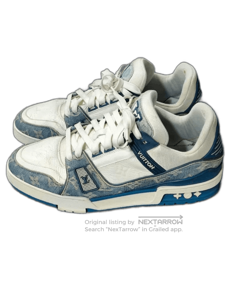 Louis Vuitton Blue and White Louis Vuitton Sneakers. Size US 9 / EU 42 - 1 Thumbnail
