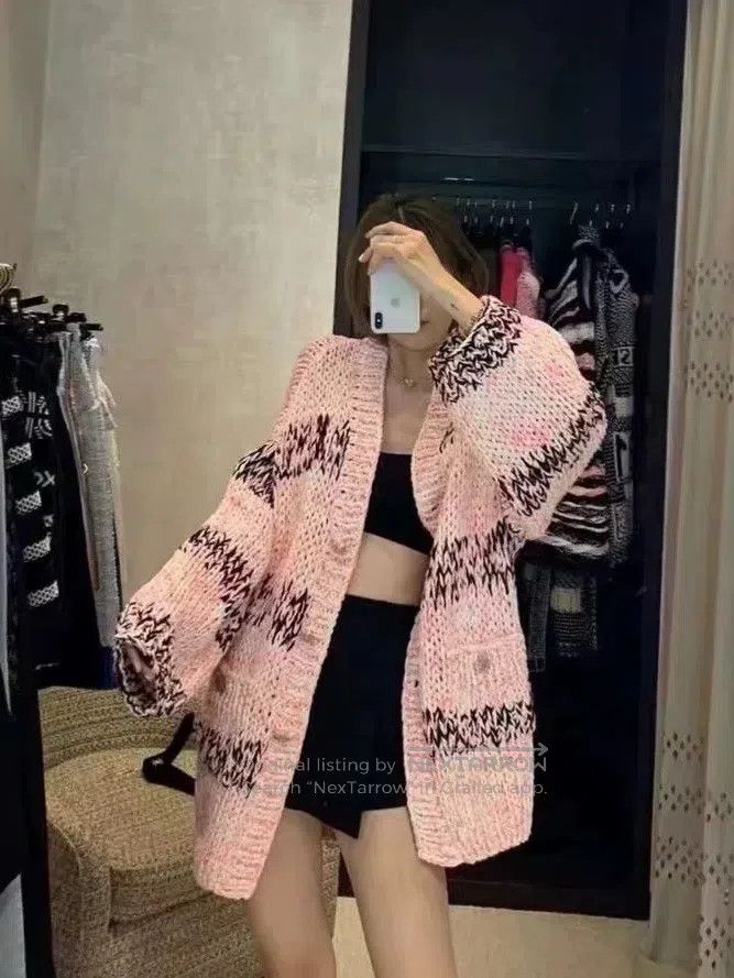 Chanel Chanel 20S Roof Series Pink Black Cardigan coat Size S / US 4 / IT 40 - 8 Thumbnail