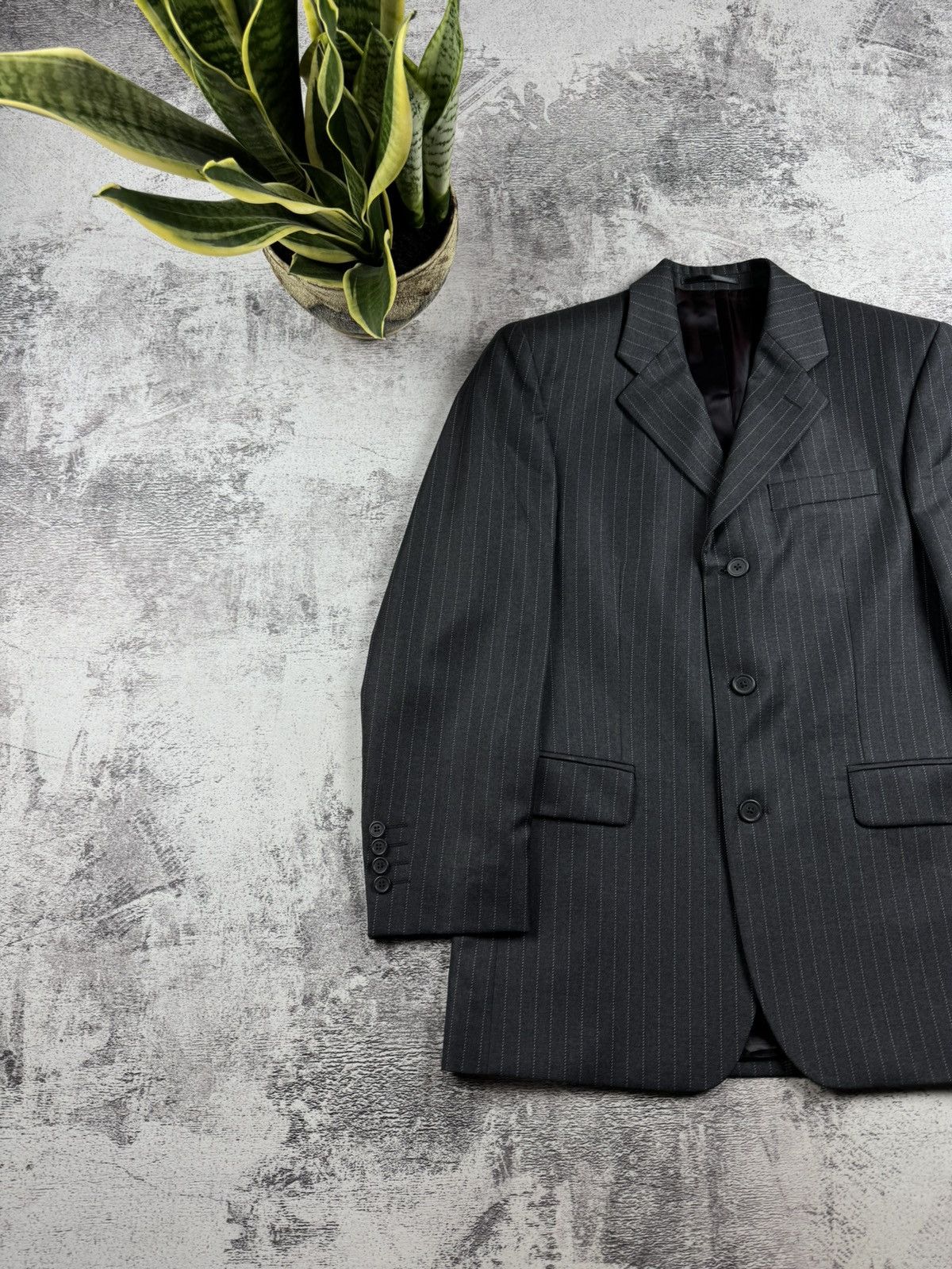 Chester Barrie Chester Barrie Striped Wool 38/96 cm Size Classic Blazer Jacket Trousers Suit Size 38S - 5 Thumbnail