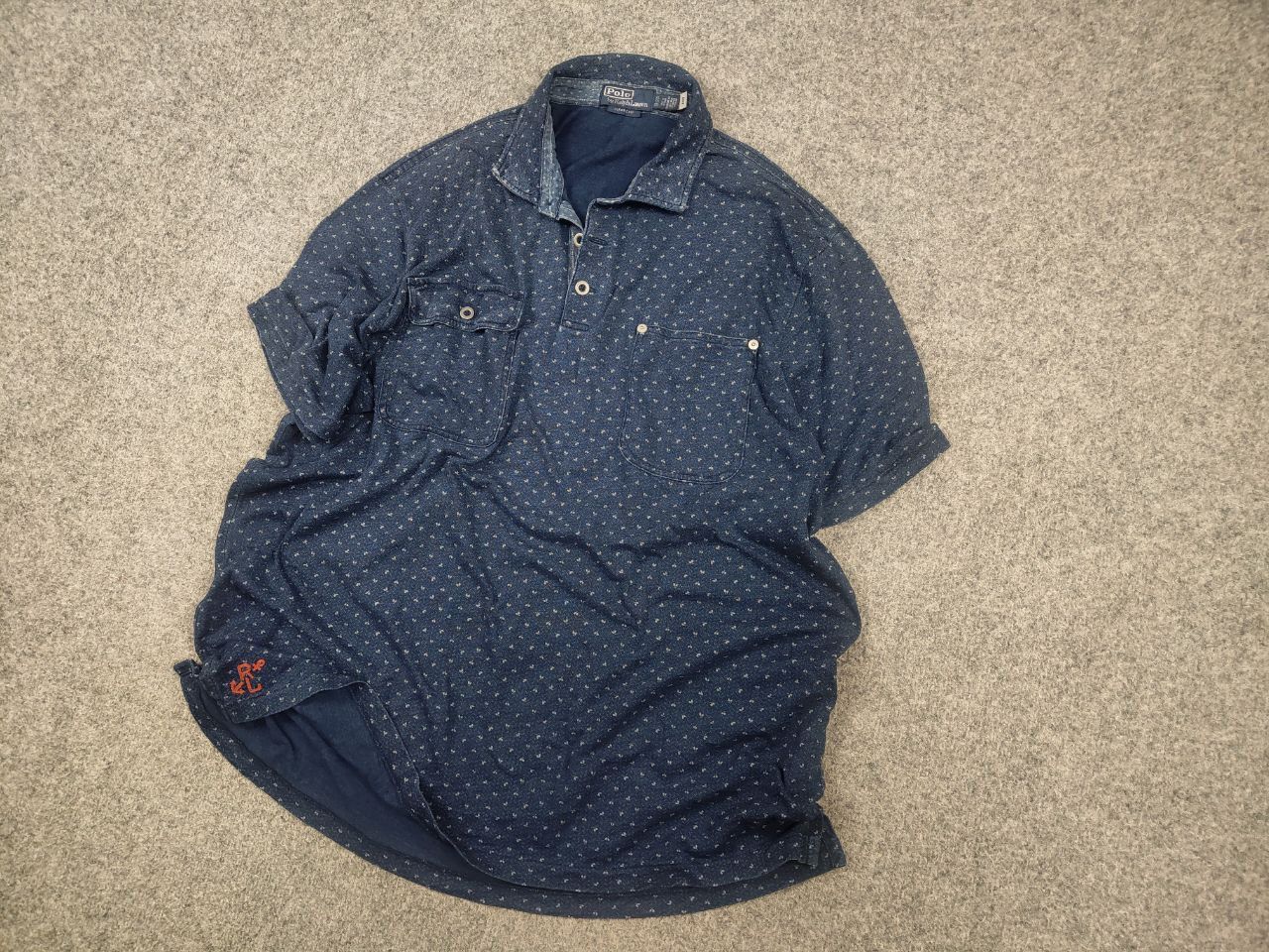 Polo Ralph Lauren Vintage RRL Polo Ralph Lauren Indigo Pocket Jersey Shirt Size US XL / EU 56 / 4 - 6 Thumbnail