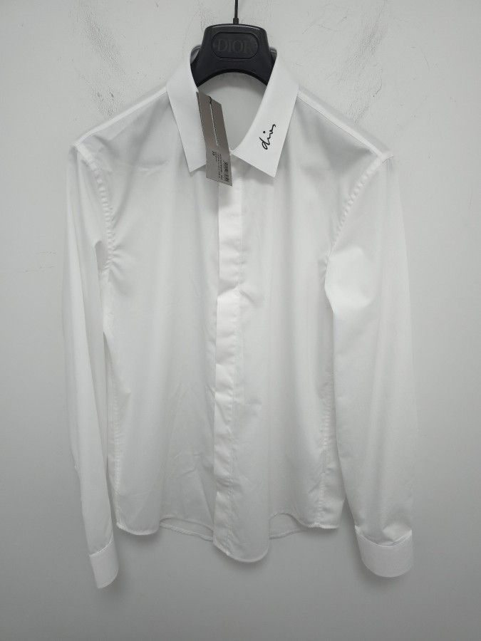 Dior Dior Embroidered Logo Cotton Shirt Size M Size US M / EU 48-50 / 2 - 1 Thumbnail