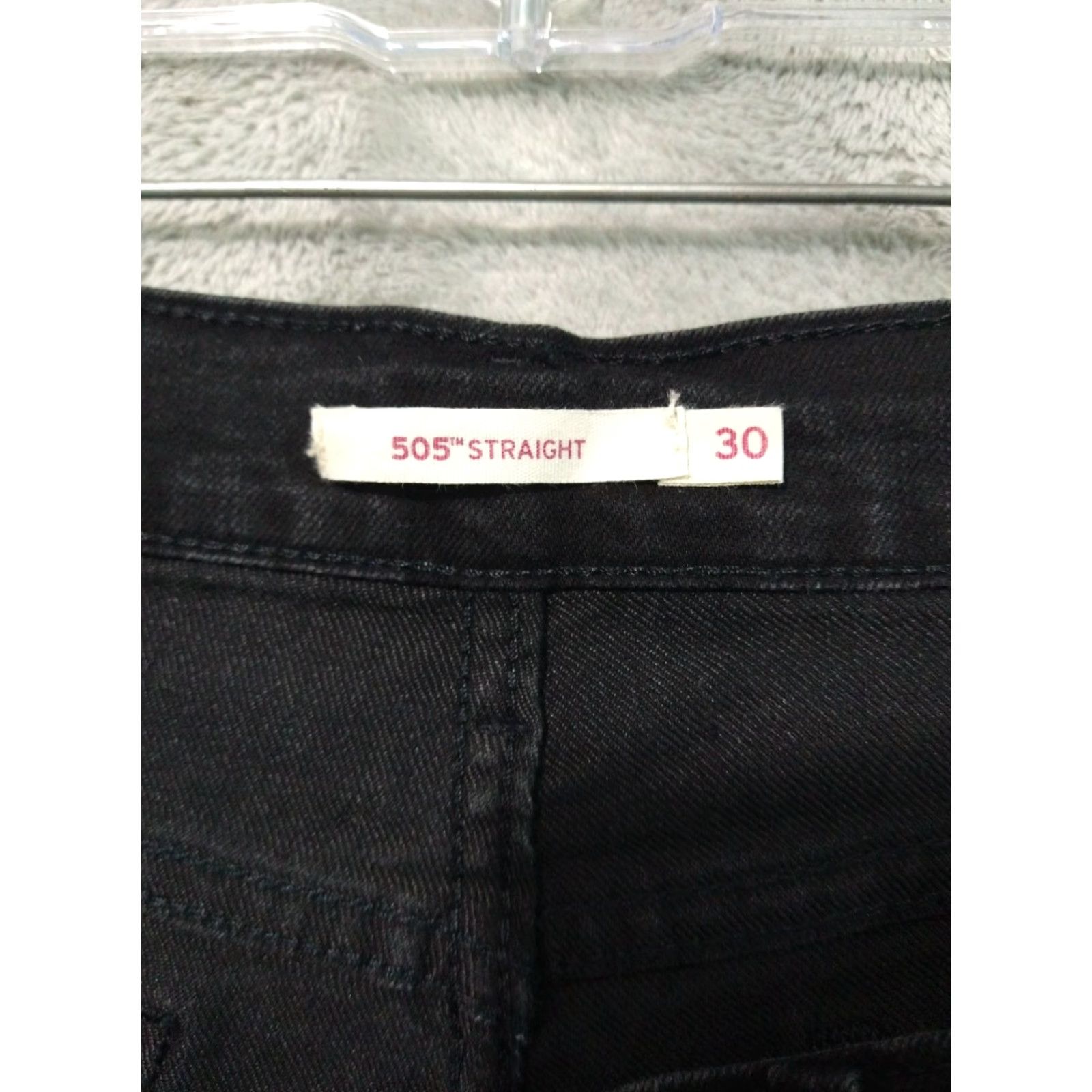 Levi's Levis 505 Jeans Black Denim 30 Womens Straight Leg Mid Rise Stretch Dark Wash Size 30" / US 8 / IT 44 - 7 Thumbnail