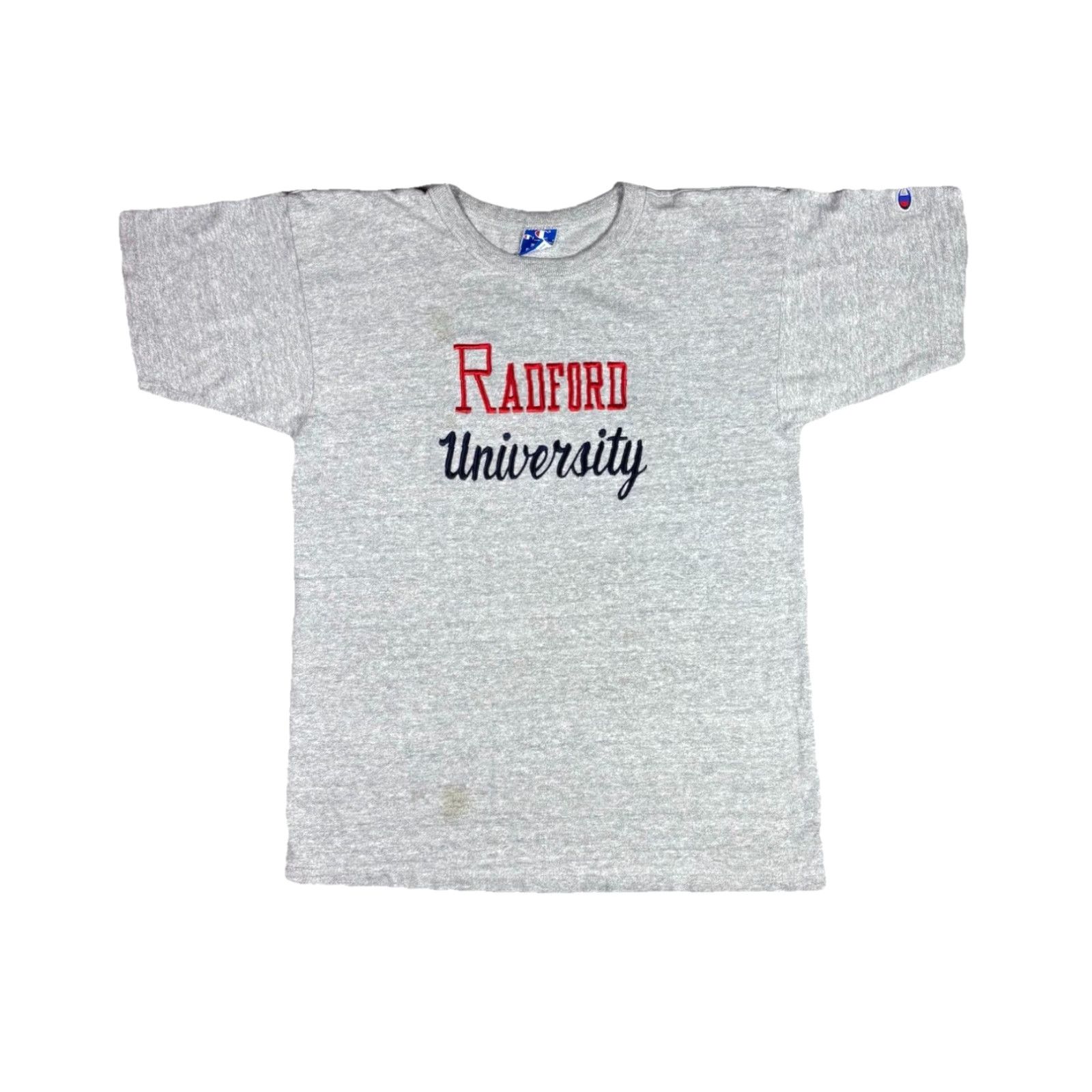 Champion VINTAGE Champion T Shirt Gray Single Stitch Adult Large 1990s University Henley Short Sleeve Cotton Heavyweight Regular Size US L / EU 52-54 / 3 - 2 Thumbnail