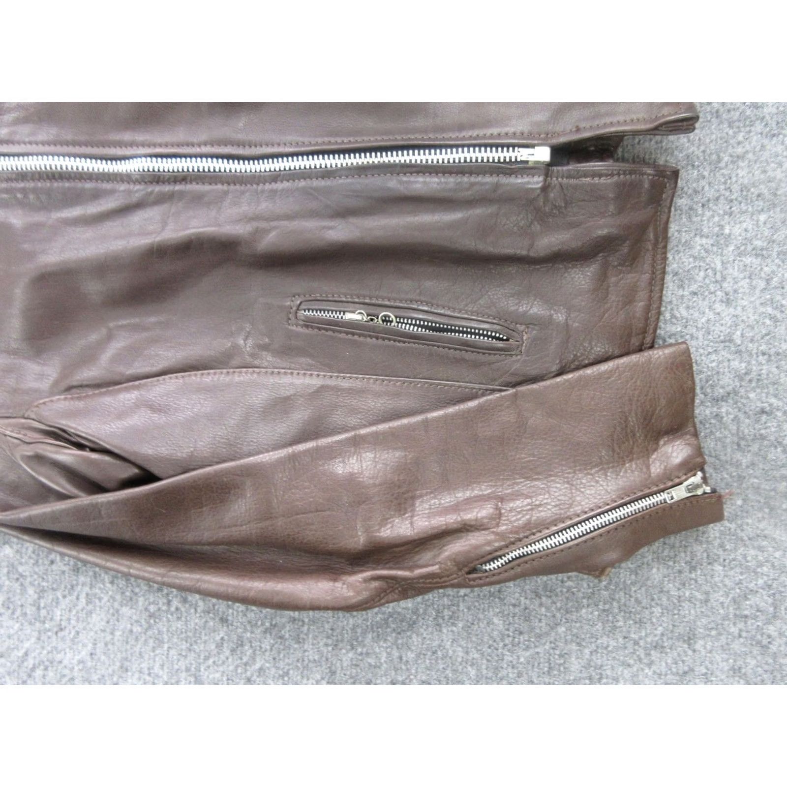 Vintage Vanson Jacket Womens 14 Brown Leather Motorcycle Full Zip Collared Lined Pockets Size XL / US 12-14 / IT 48-50 - 3 Thumbnail