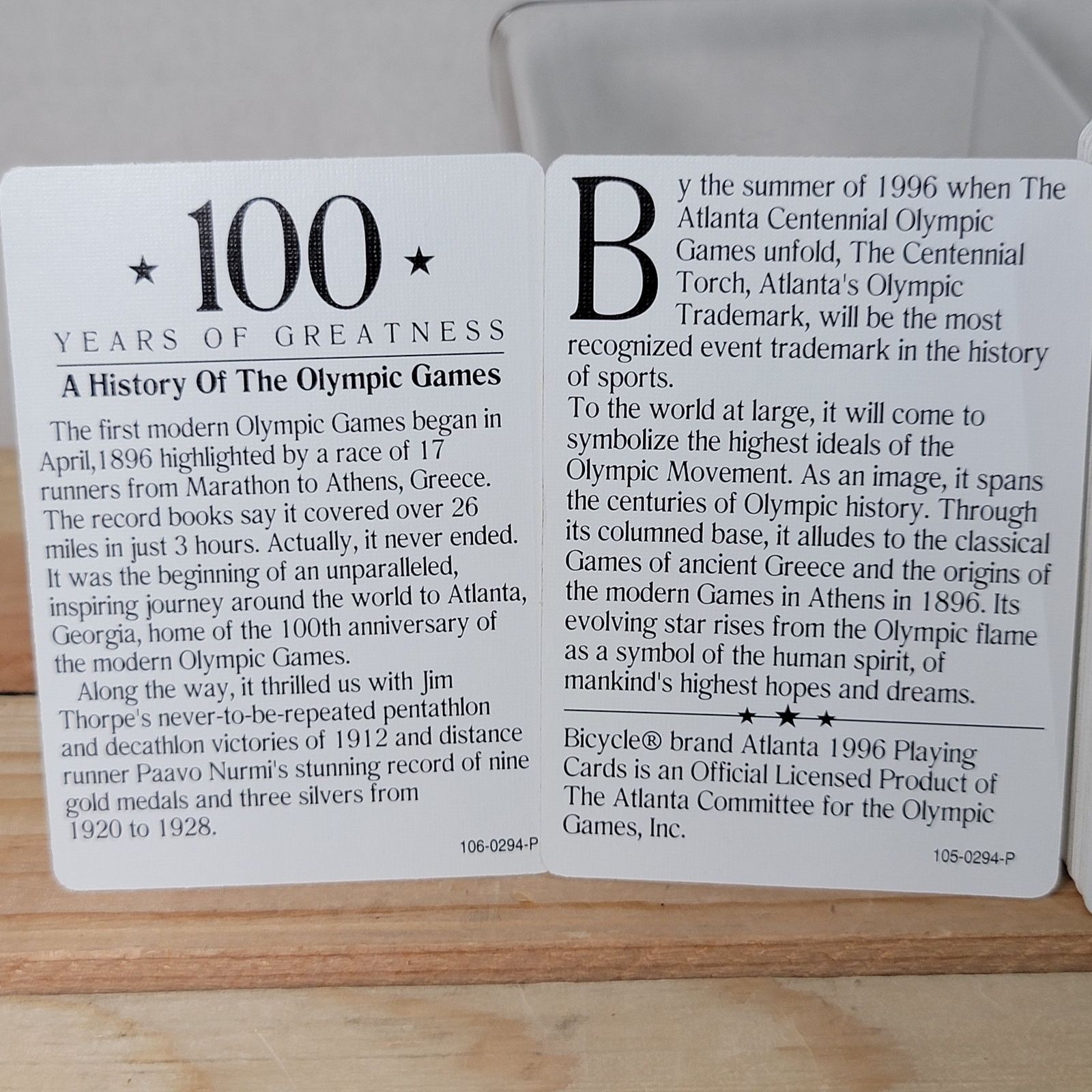 Bicycle VINTAGE Bicycle Playing Cards Olympics Atlanta 1996 Size ONE SIZE - 7 Thumbnail