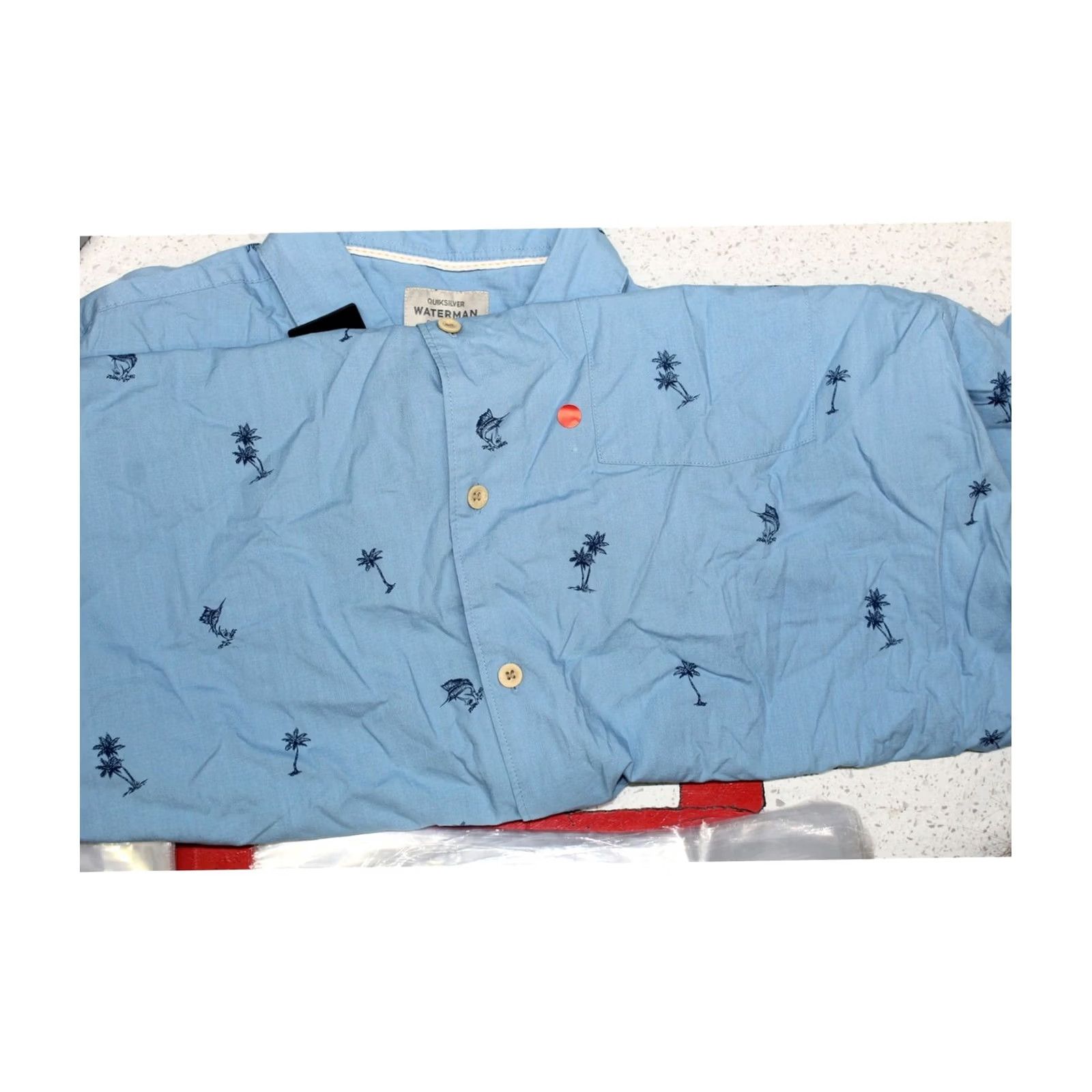 Quiksilver Quiksilver Mens Sail Palm Button Up Shirt 2XL medblue Size US XXL / EU 58 / 5 - 2 Thumbnail