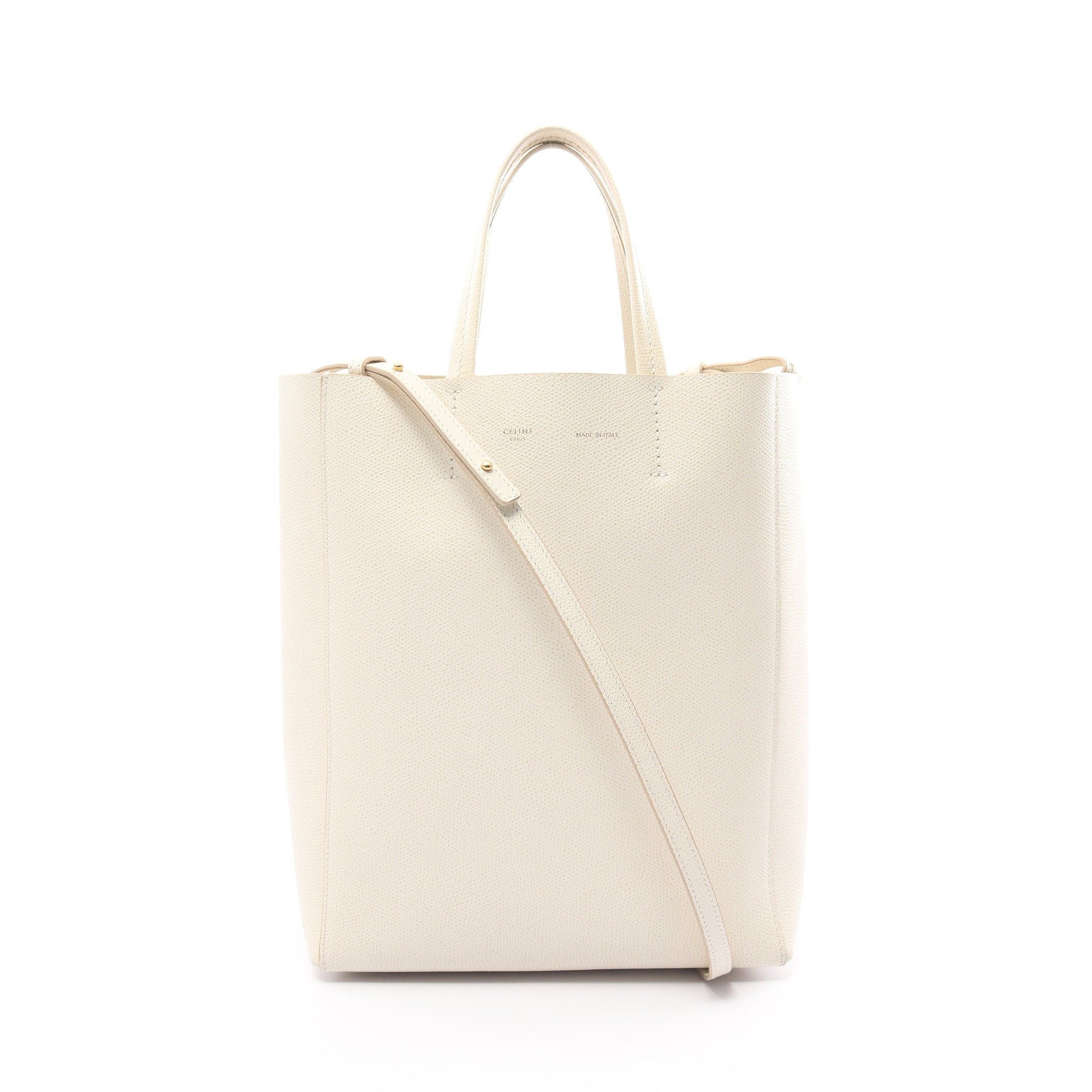 image of Celine Vertical Small Hippopotamus Handbag Tote Bag Leather Off White 2Way, Women's
