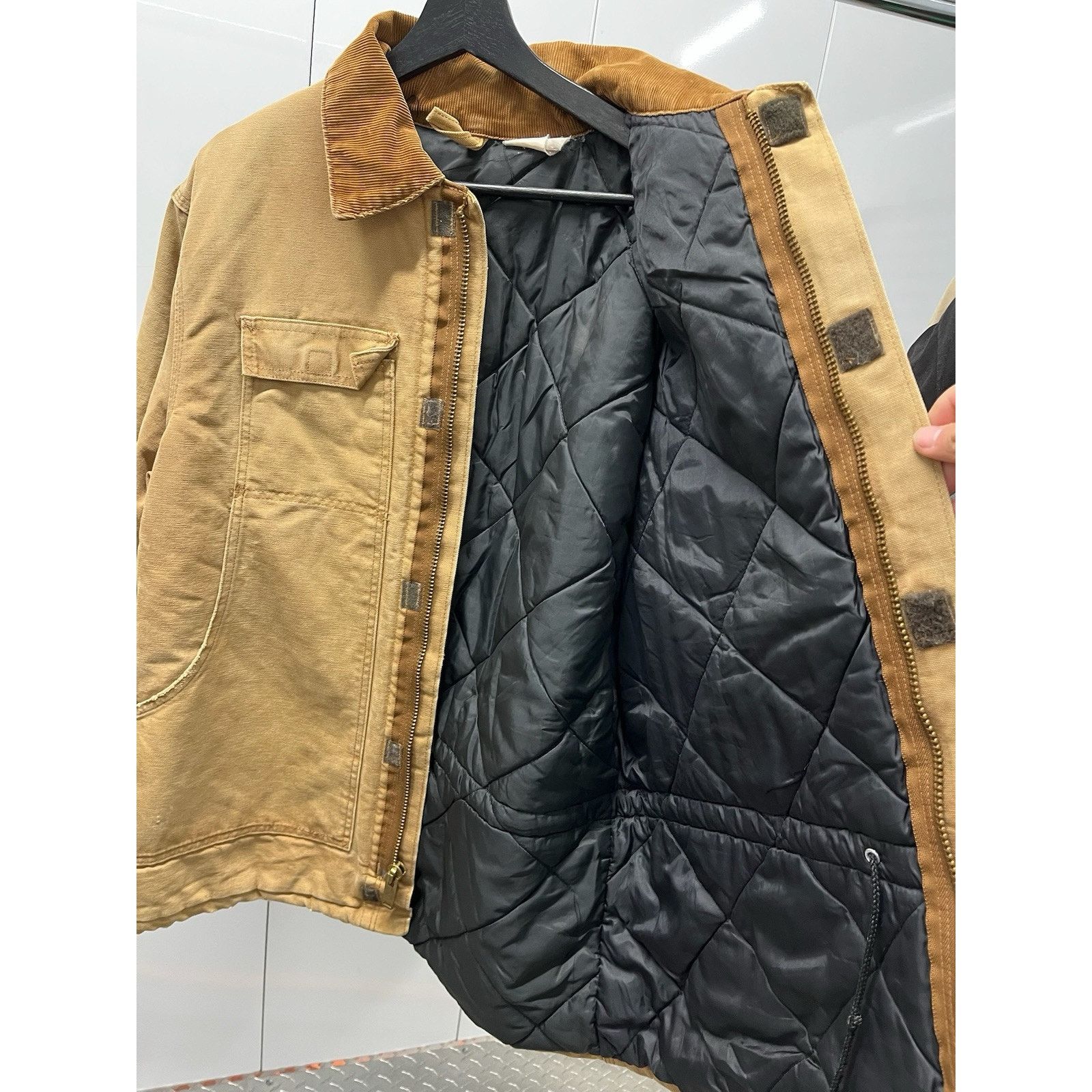 Carhartt Vintage Carhartt Jacket Mens XL 44 Beige Corduroy Collar Size US XL / EU 56 / 4 - 4 Thumbnail