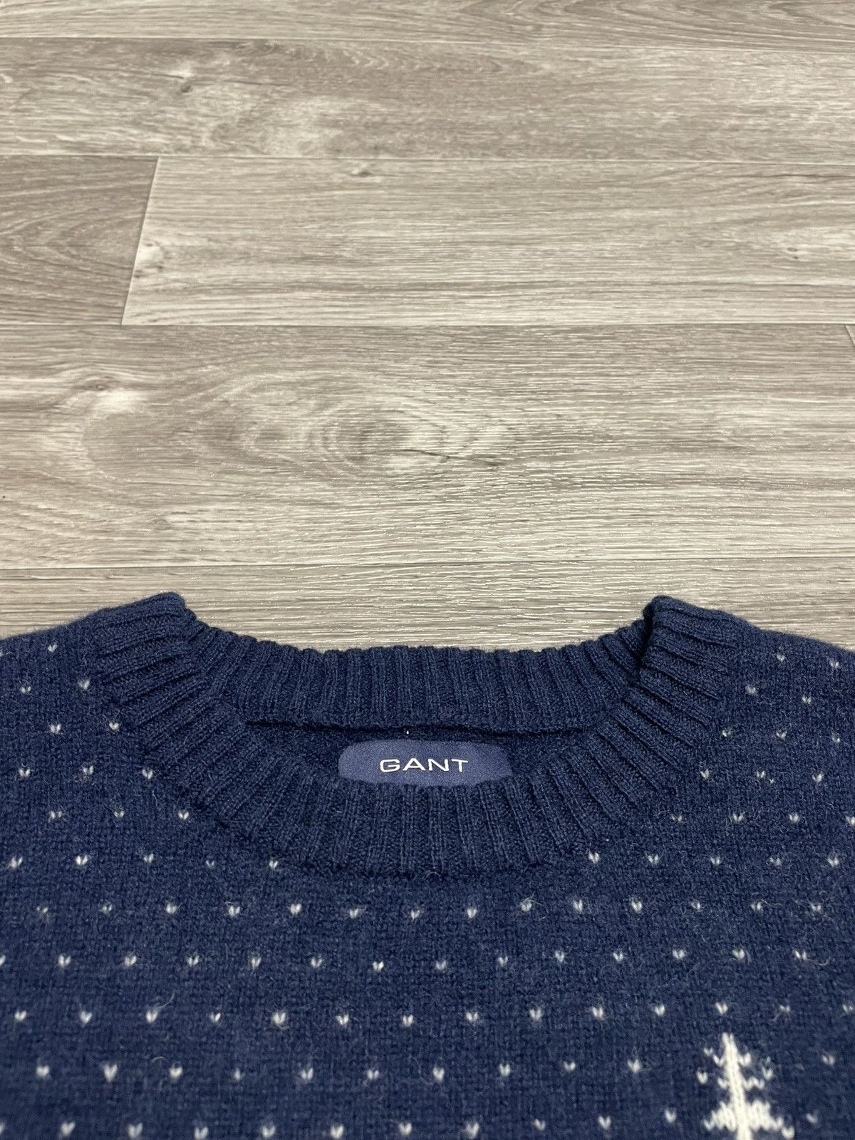 Gant GANT Wool Sweater Snow Scene Vintage Winter Knit Navy Size US XL / EU 56 / 4 - 8 Thumbnail