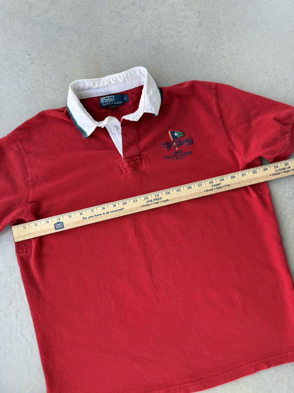 Polo Ralph Lauren Vintage Polo Ralph Lauren Yacht Club Shirt Sleeve Red Polo Size US L / EU 52-54 / 3 - 6 Thumbnail