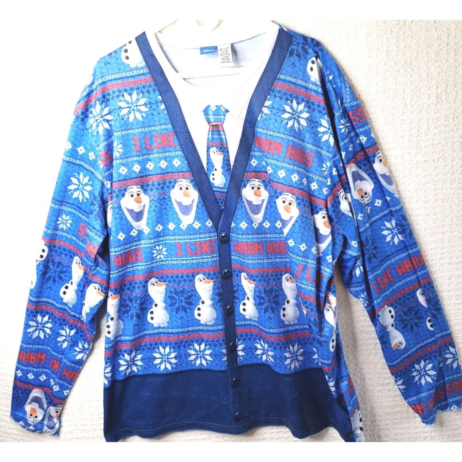 Disney VINTAGE Disney Frozen II Pullover Sweater Women 2XL Long Sleeve Olaf Christmas Knit Blue Ultra Cozy Womens Size XXL / US 16-18 / IT 52-54 - 2 Thumbnail