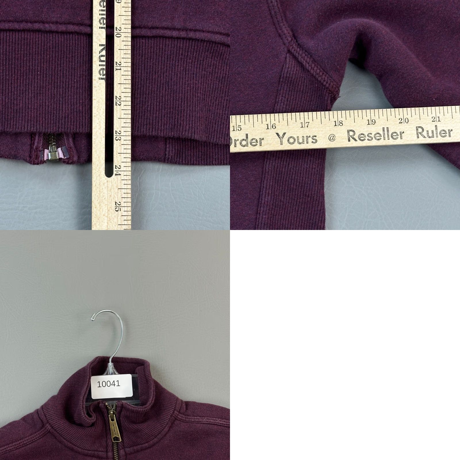 Carhartt Carhartt Sweatshirt Women's Small Dark Plum Full Zip Embroidered Logo - Regular Length, Cotton Blend, Fleece, Outdoor, Retro - Adults Womens Size S / US 4 / IT 40 - 9 Thumbnail