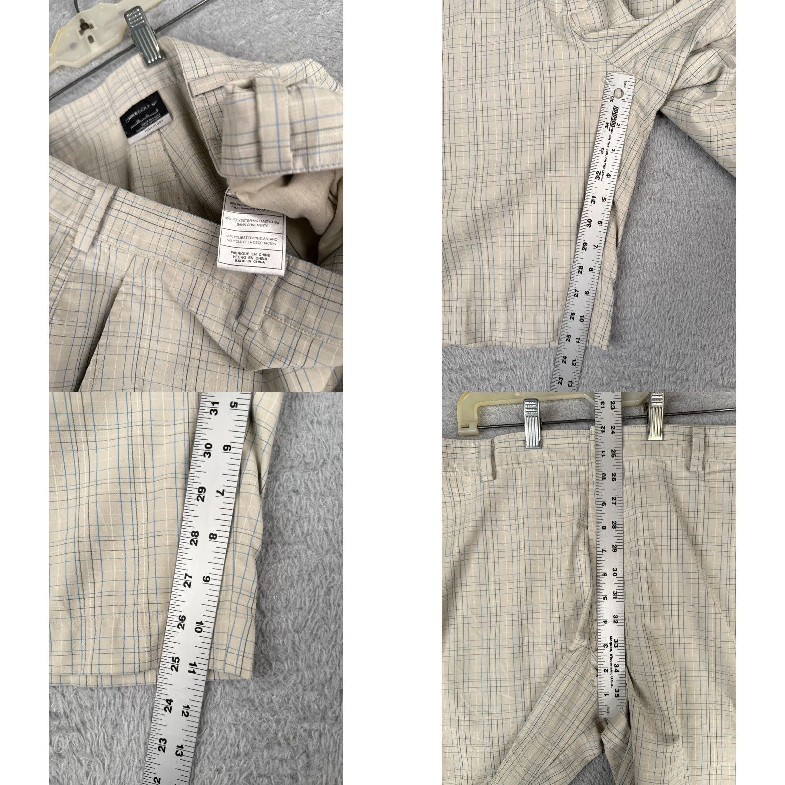 Nike Nike Shorts Mens 36 Beige Plaid Polyester Blend Golf Outdoor 36x11 Regular Inseam Beige Nike Mens Shorts Casual Athletic 90s? Size US 36 / EU 52 - 8 Thumbnail